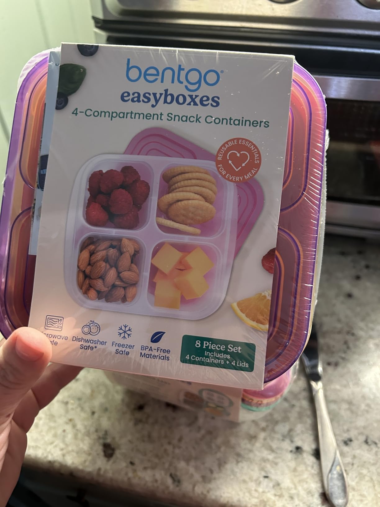 Bentgo Easyboxes 4-Compartment Snack Containers - 8-Piece Set with 4 Trays & 4 Custom-Fit Lids to Seal in Freshness - Reusable Food Storage & Meal Prep Bento BPA-Free Containers customer photo 1