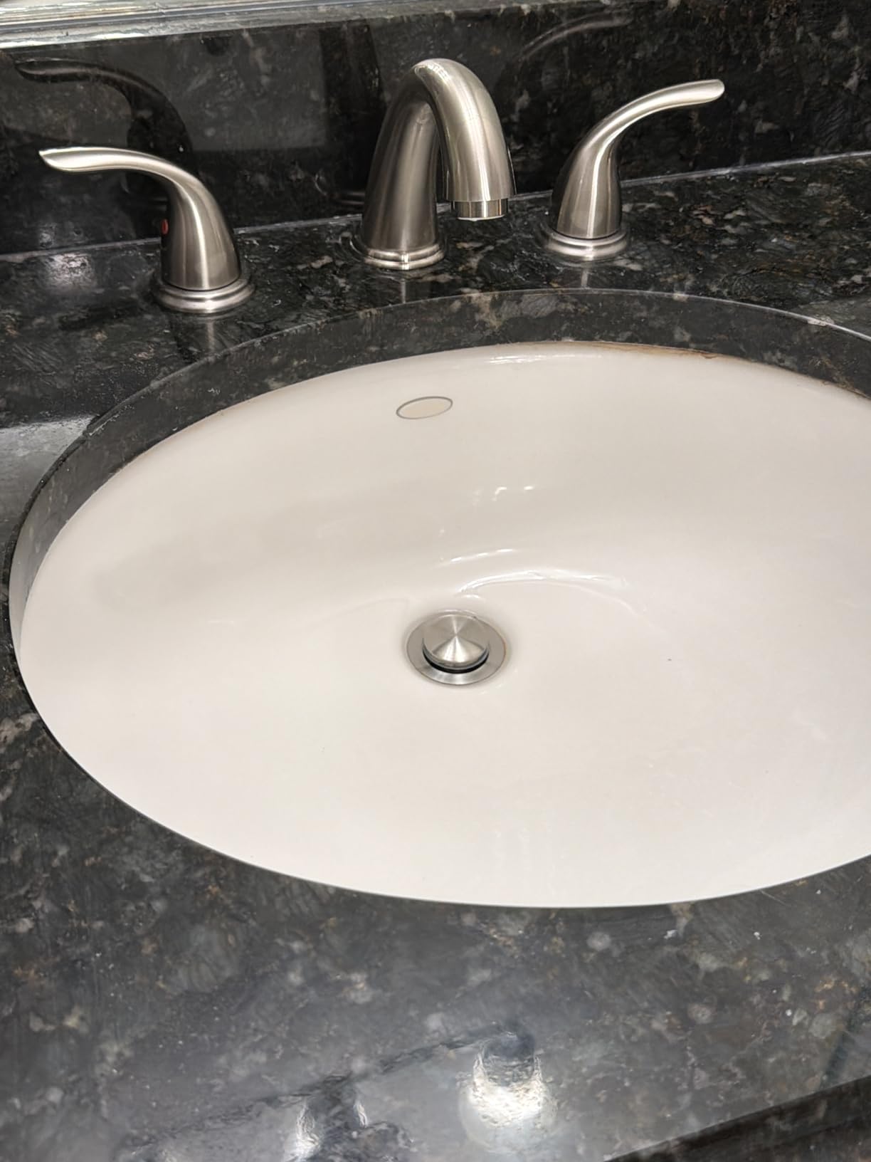 Phiestina 8 Inch 2 Handles 3 Holes Deck Mount Brushed Nickel Widespread Bathroom Faucet, with Stainless Steel Pop Up Drain, WF008-5-BN customer photo 1