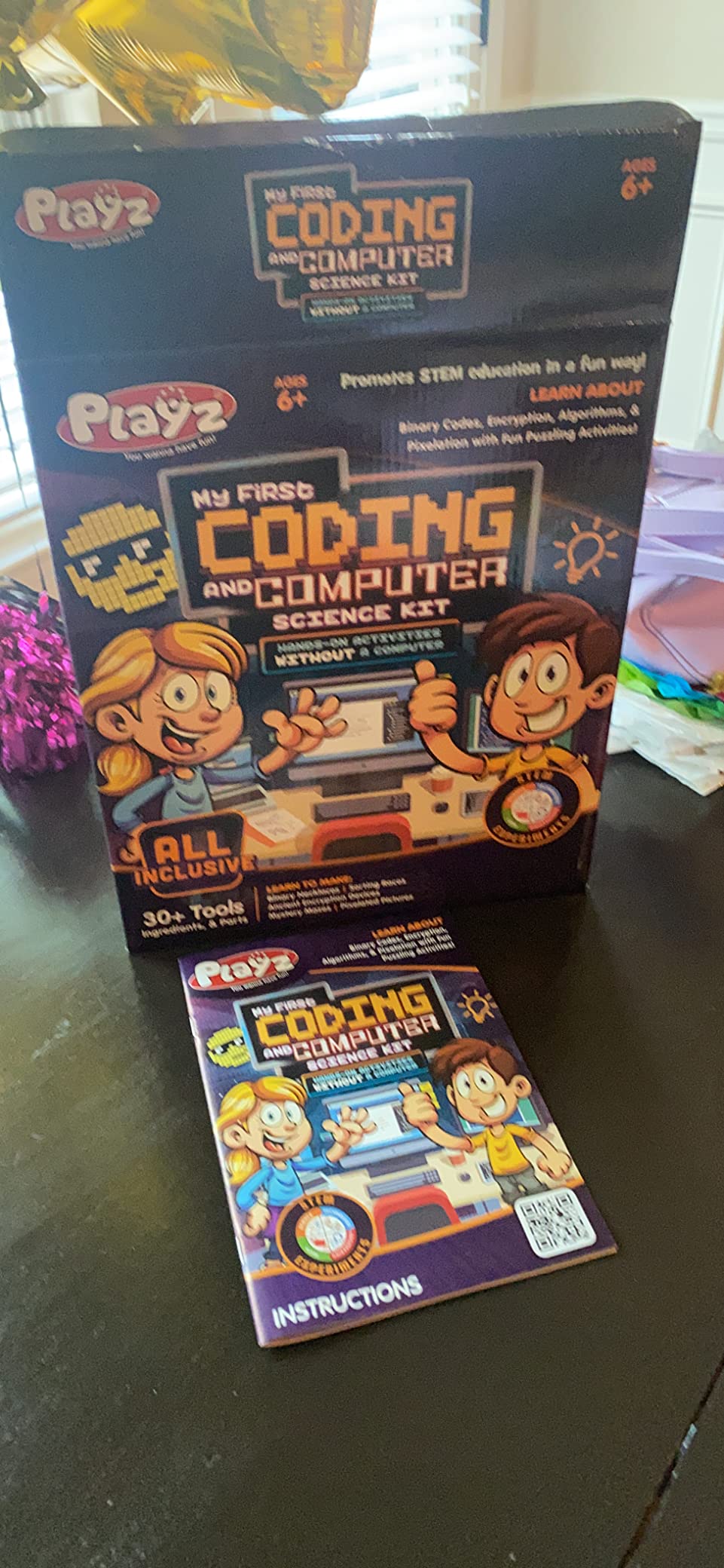 Playz My First Coding & Computer Science Kit - Learn About Binary Codes, Encryption, Algorithms & Pixelation Through Fun Puzzling Activities Without Using a Computer customer photo 2