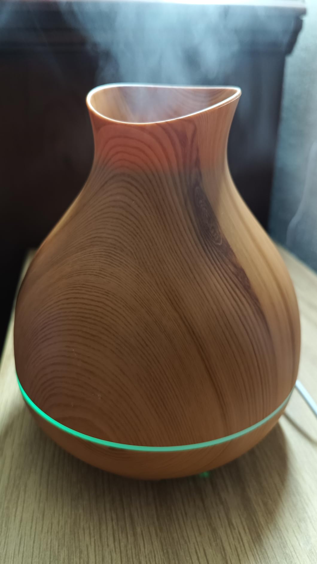 BZseed Aromatherapy Essential Oil Diffuser 550ml 12 Hours Wood Grain Aroma Diffuser with Timer Cool Mist Humidifier for Large Room, Home, Baby Bedroom, Waterless Auto Shut-off, 7 Colors Lights Changing customer photo 2