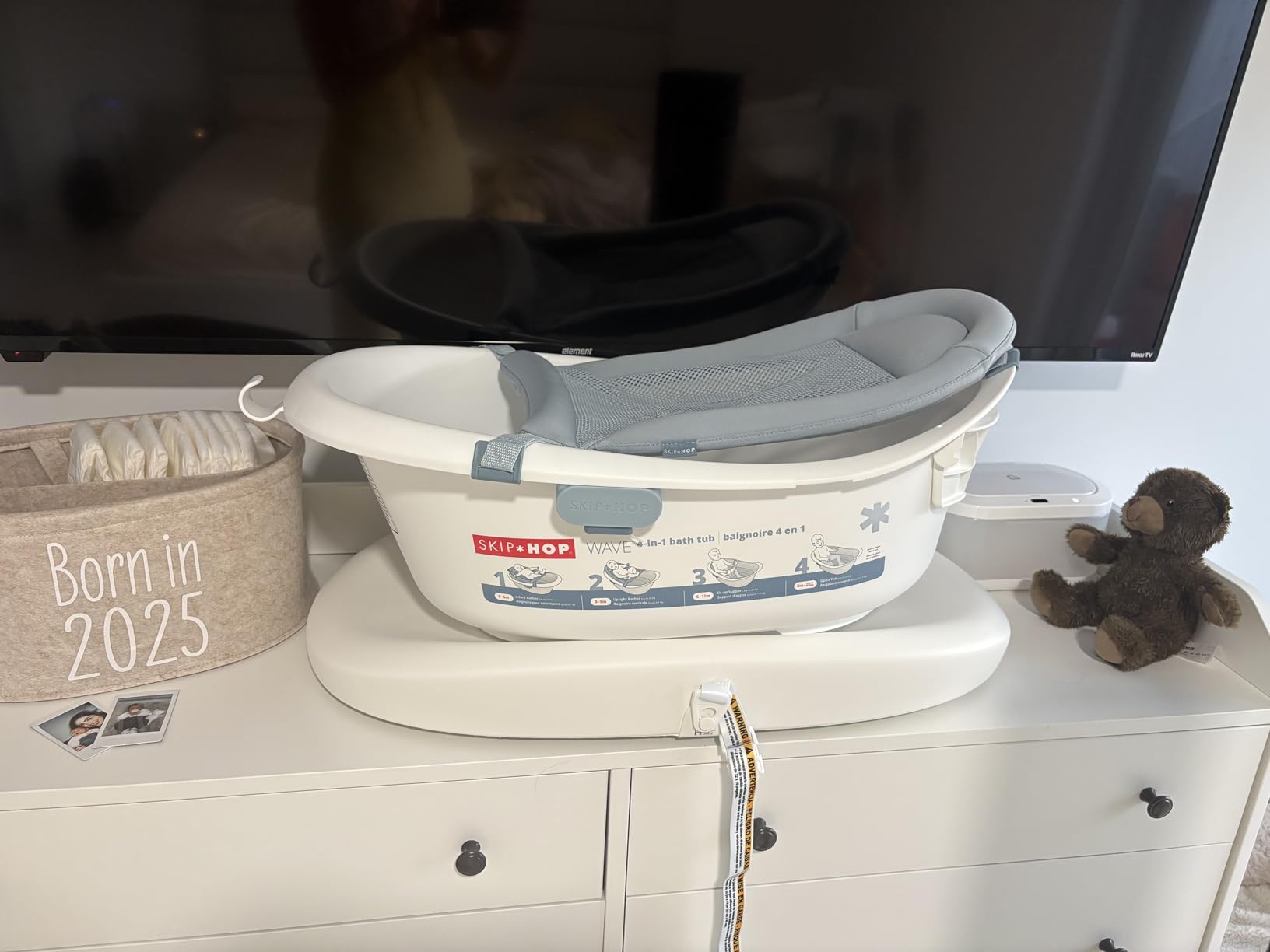 Infant Bath Tub 3-Stage Grow With Baby Smart Sling MOBY Bathtub Grey Age 0+ customer photo 2