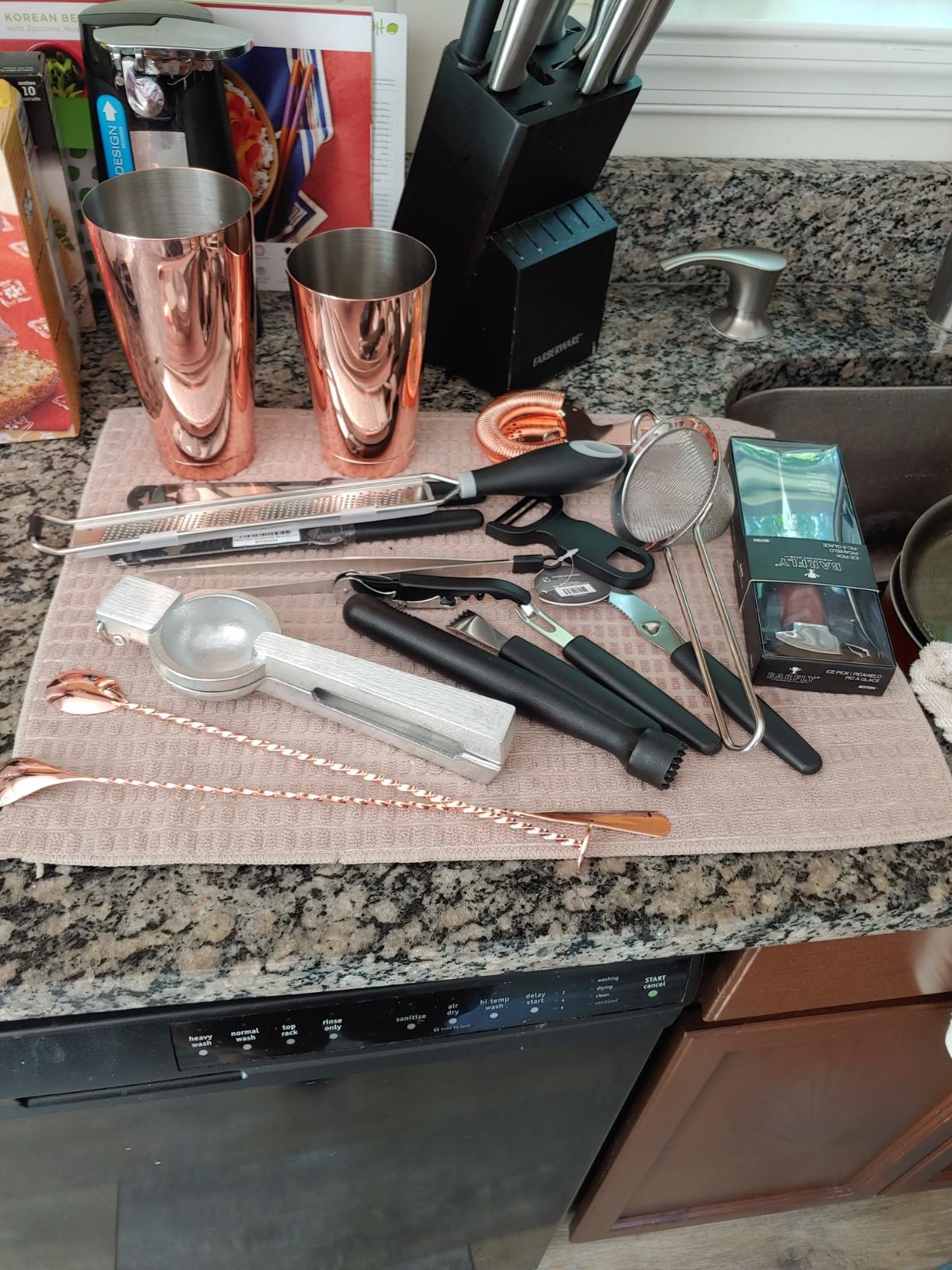 Barfly Mixology Cocktail Set, 12 Piece Deluxe, Antique Copper customer photo 2