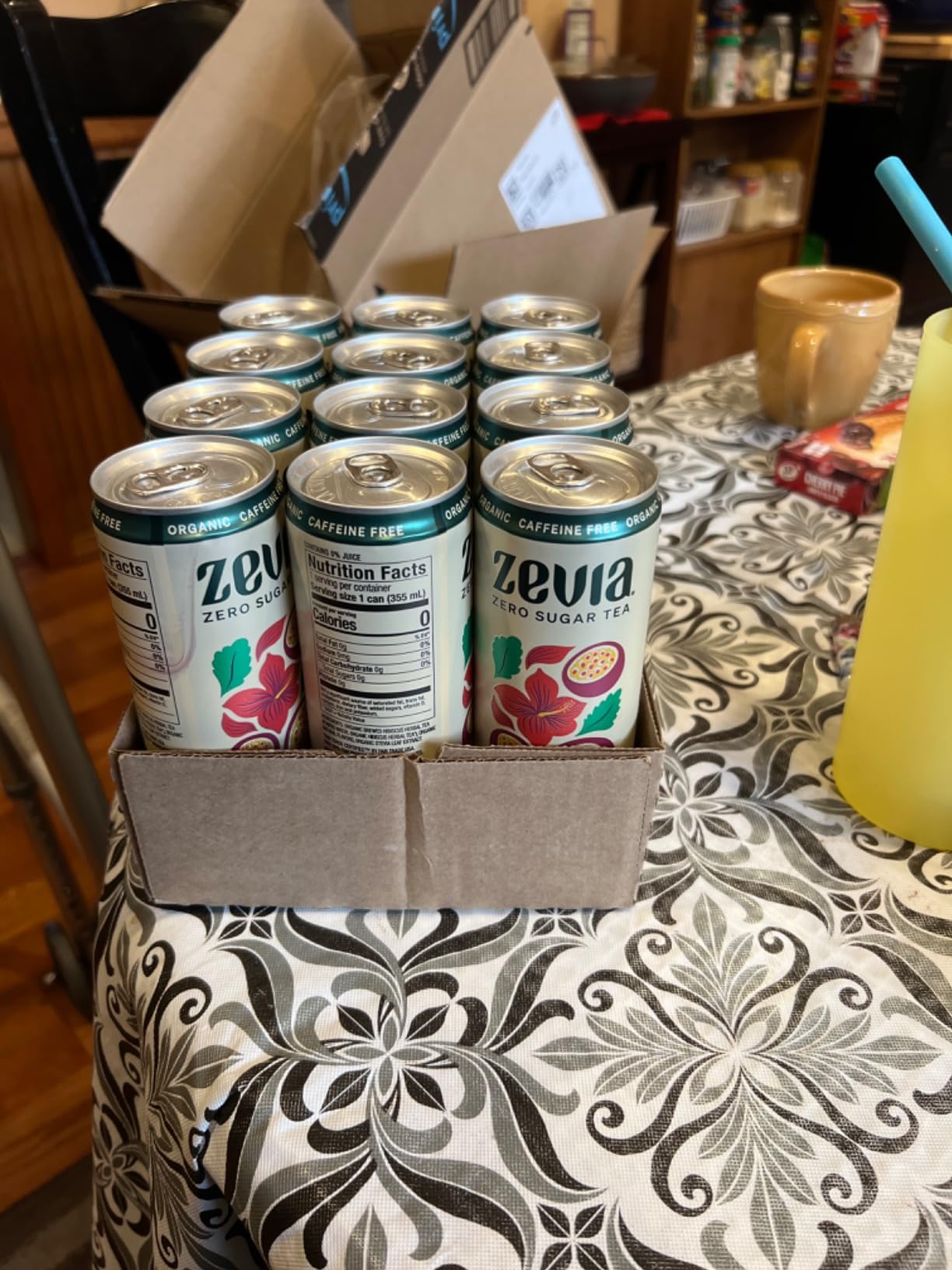 Zevia Zero Sugar Tea, Hibiscus Tea with Passionfruit Caffeine Free, 12 oz Cans (12-Pack) - Naturally Sweetened, Zero Calorie customer photo 1