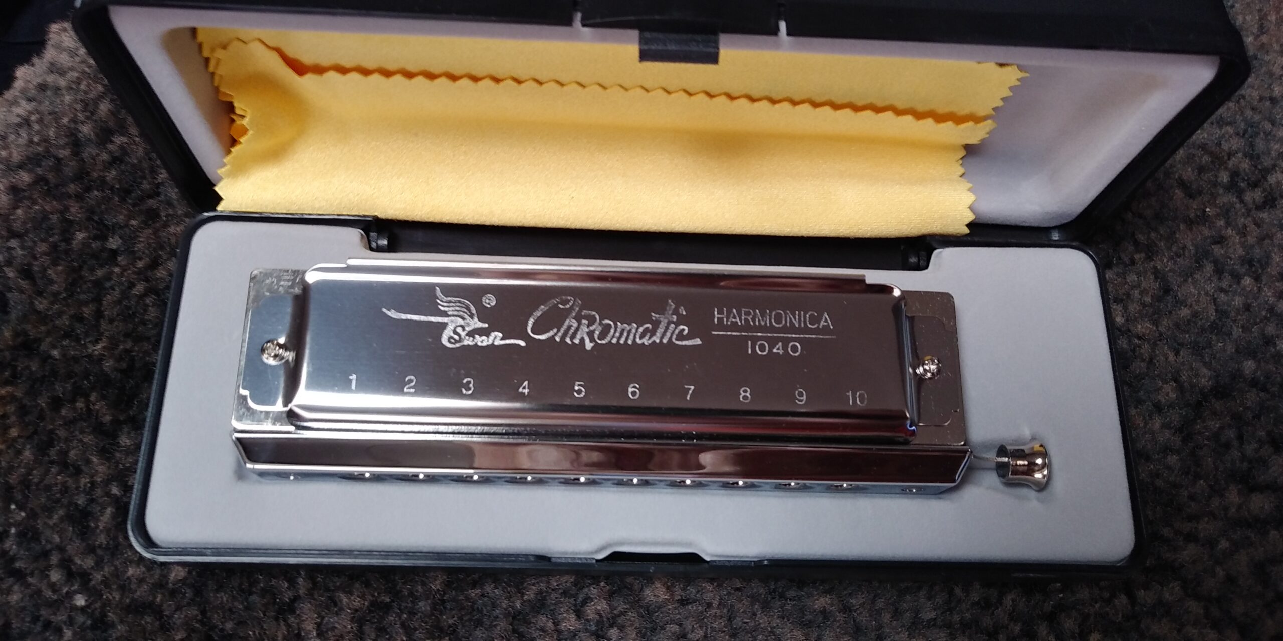 Chromatic Harmonica Professional Grade 10 Hole 40 Tone Key of C Stainless Steel Heavy Duty with Case & Cleaning Cloth for Professional Player customer photo 1