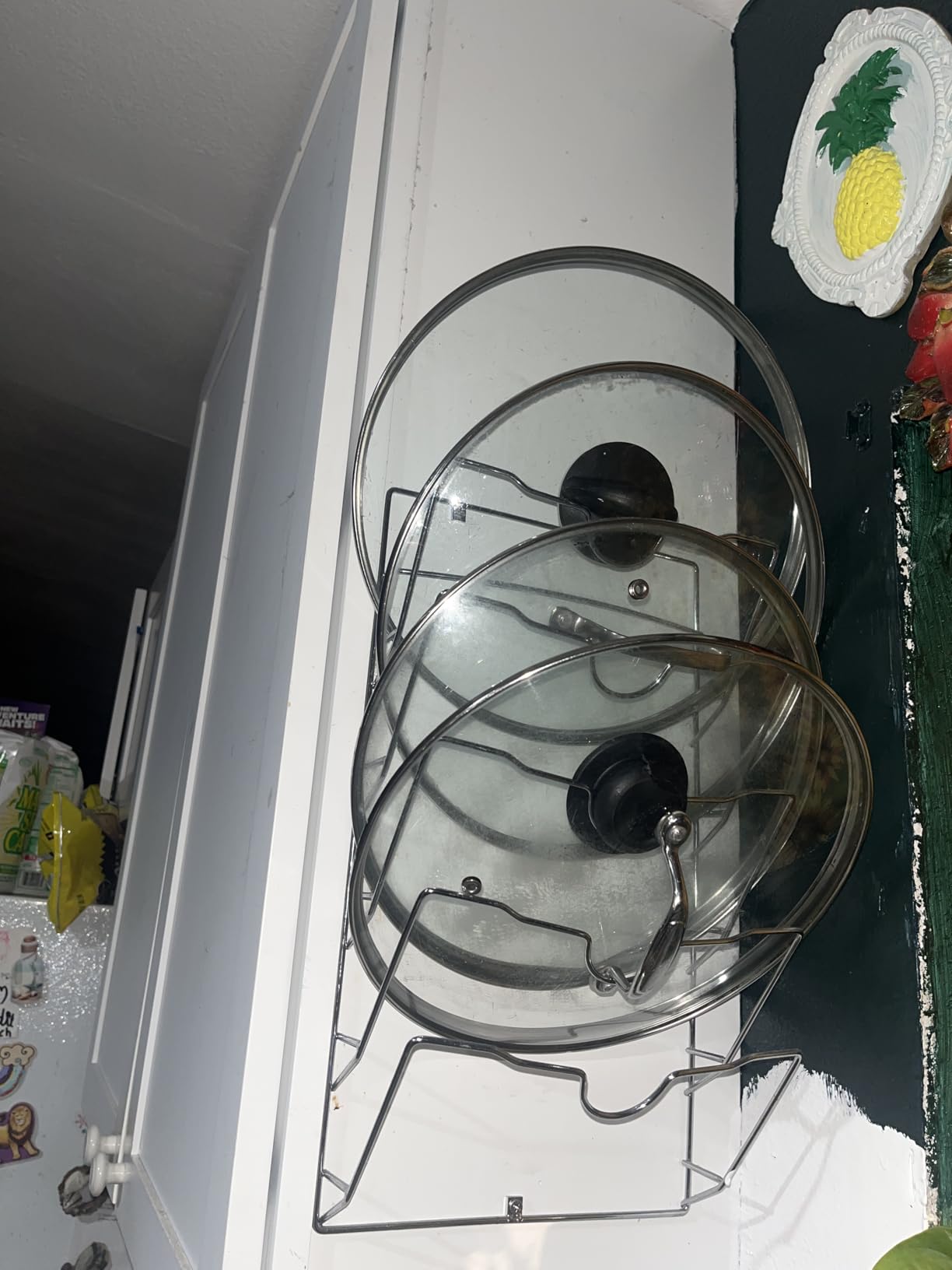 Simple Houseware Wall Door Mounted Pot Lid Rack, Chrome Finish customer photo 1