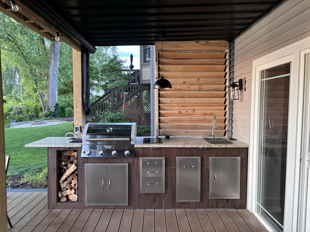 VEVOR 18x23 Inch Outdoor Kitchen Cabinets, BBQ Drawers Stainless Steel, Triple Access with Chrome Handle customer photo 1
