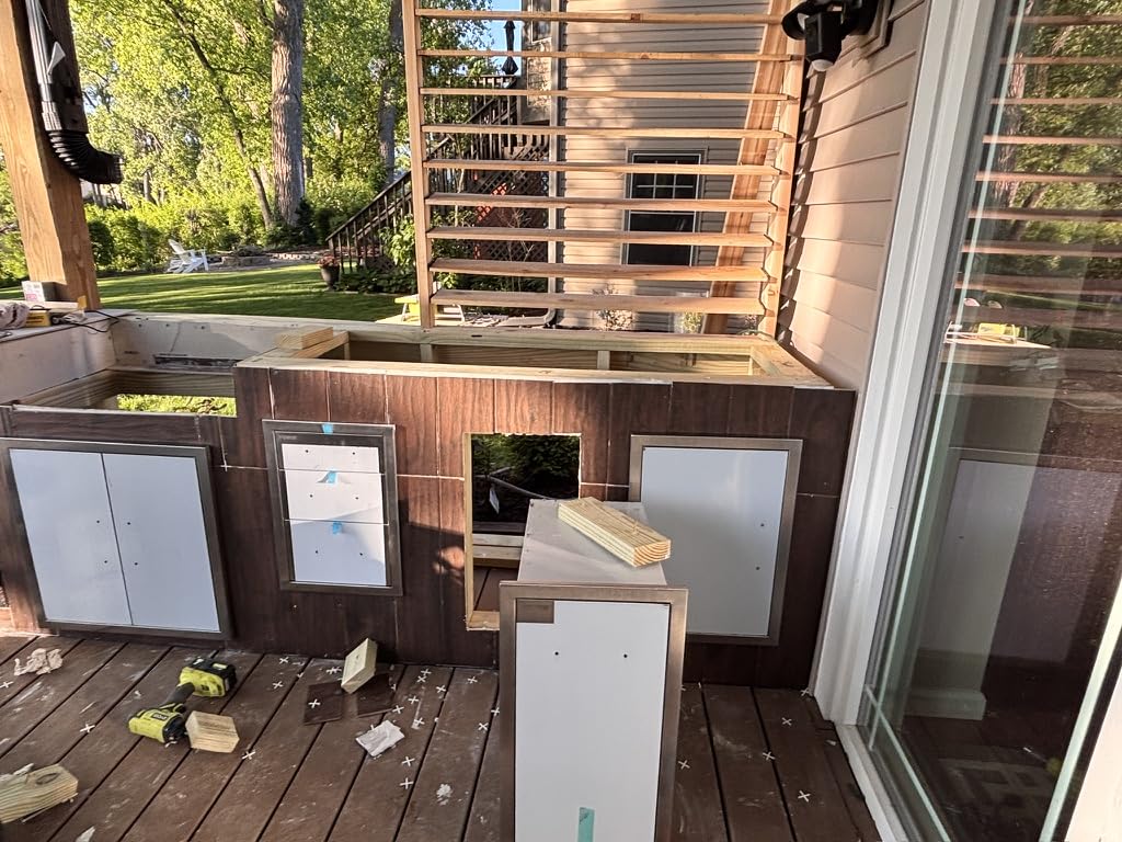 VEVOR 18x23 Inch Outdoor Kitchen Cabinets, BBQ Drawers Stainless Steel, Triple Access with Chrome Handle customer photo 2