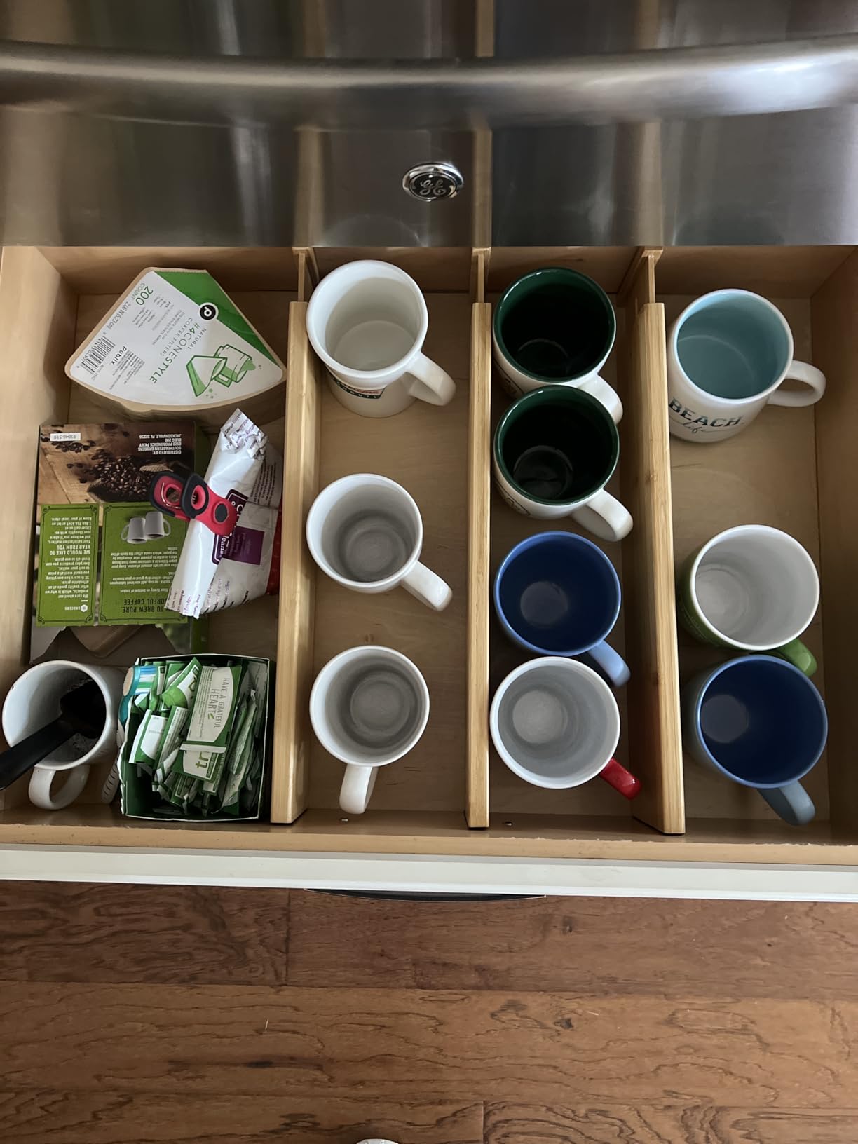 Utoplike 4 pcs Bamboo Kitchen Drawer Dividers Large, Adjustable Drawer Organizers, Spring Loaded, Works in Kitchen, Dresser, Bathroom, Bedroom, Drawer, Desk customer photo 2