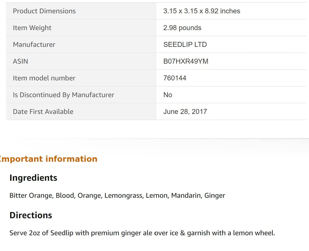 SEEDLIP Grove 42 - Non-Alcoholic Spirit | Calorie Free, Sugar Free | Spirit Alternative | Non-Alcoholic Cocktails | 23.7 fl oz (700ml) customer photo 2