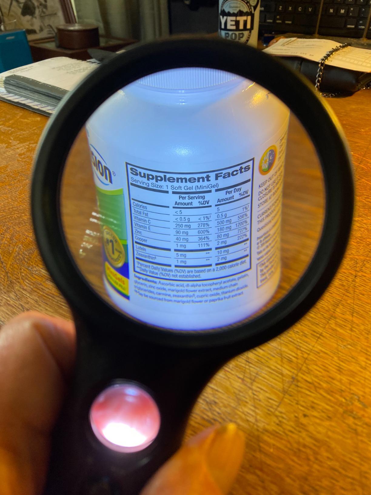 SeeZoom Magnifying Glass with Light, 3X Large Lens + 12X High Power Lens, Lighted Magnifying Glass Handheld Reading Magnifier for Seniors, Small Print, Coins & Jewelry customer photo 1