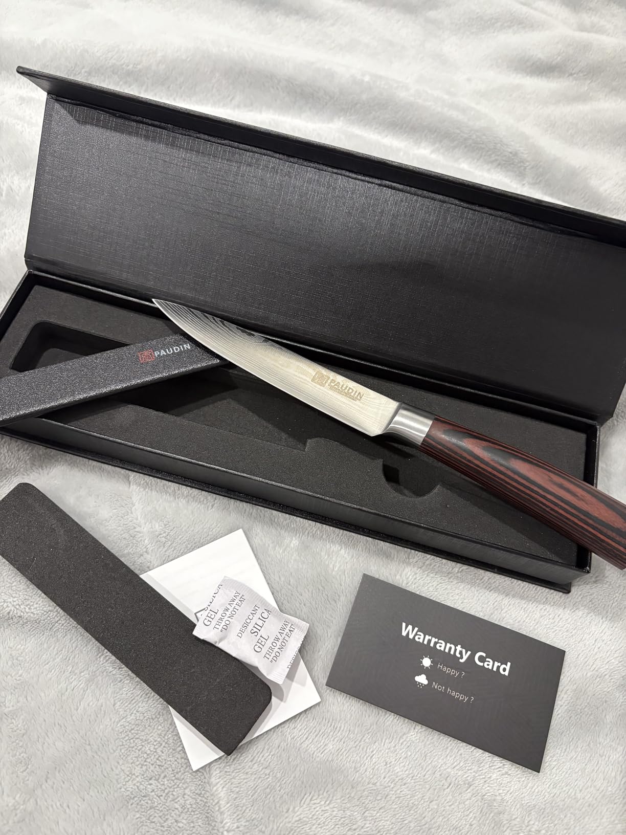 PAUDIN Utility Knife, 5 Inch Chef Knife, Ultra Sharp High Carbon Stainless Steel, Multipurpose Paring Knife for Fruit and Vegetable Cutting with Wooden Handle, Premium Gift Box customer photo 1
