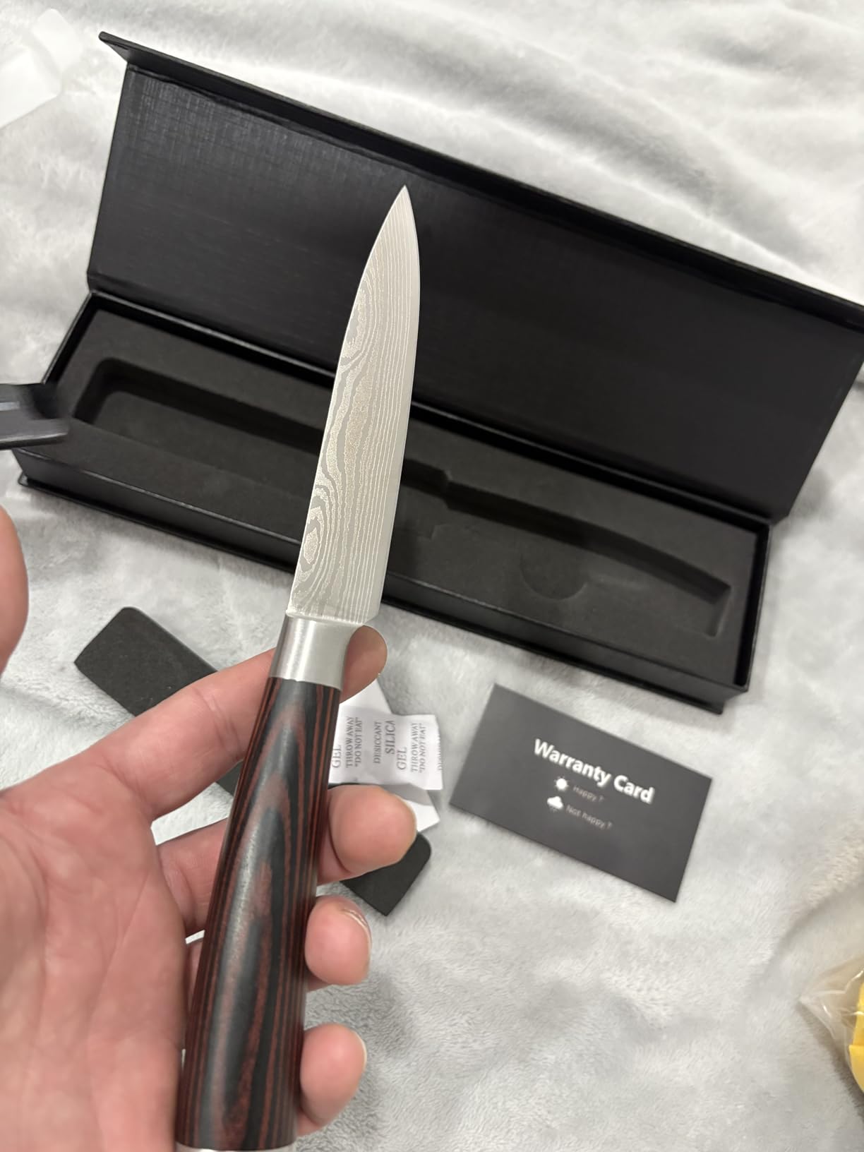 PAUDIN Utility Knife, 5 Inch Chef Knife, Ultra Sharp High Carbon Stainless Steel, Multipurpose Paring Knife for Fruit and Vegetable Cutting with Wooden Handle, Premium Gift Box customer photo 2