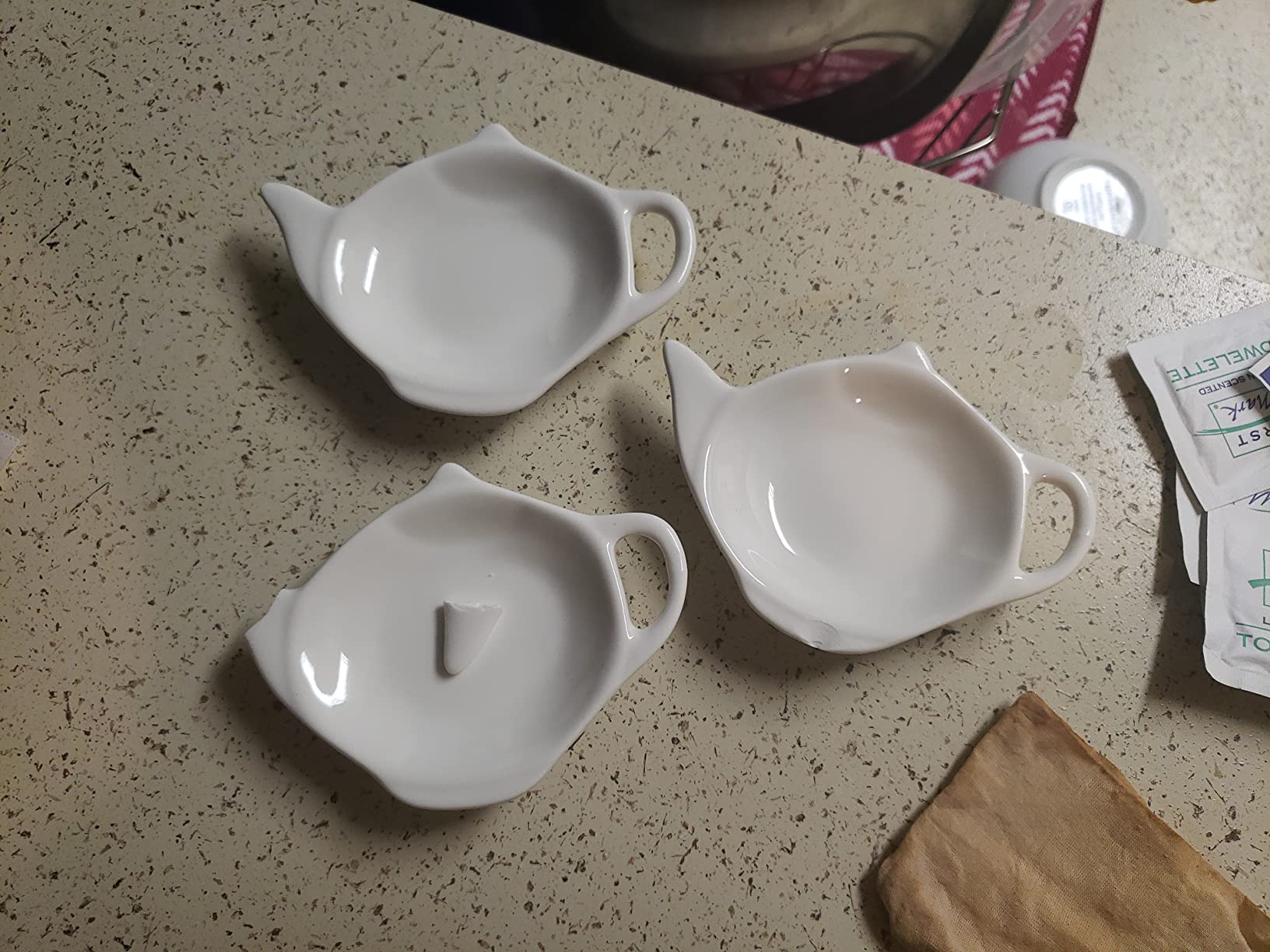 DS. DISTINCTIVE STYLE 4 Pieces Teapot Shaped Tea Bag Holder Teabag Coaster Seasoning Dish for Sauce Dessert customer photo 2