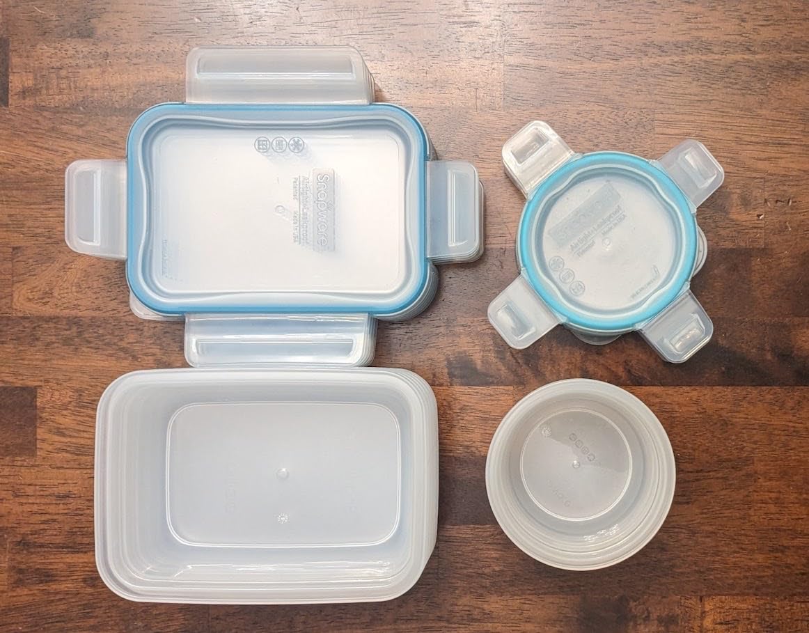Snapware Plastic Total Solution 5-Pack (3-Cup) Food Storage Containers Set, Leakproof & Airtight Plastic Locking Lids Rectangular Tupperware, Non-Toxic BPA-Free Lids, Microwave Dishwasher Freezer Safe customer photo 2