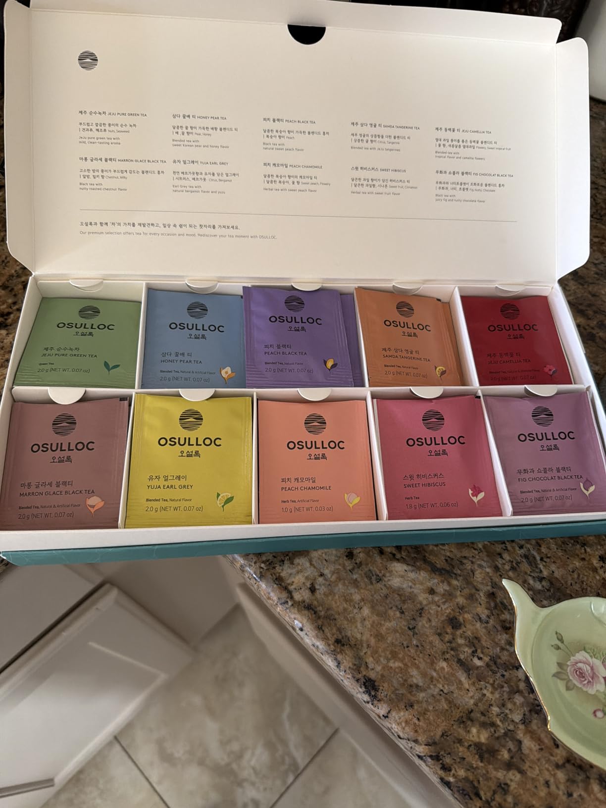 OSULLOC Premium Tea Collection (40 count, 10 flavors x 4 ea), Self Care Sampler Gift Box Variety Pack, Premium Organic Pure & Blended Tea from Jeju customer photo 2