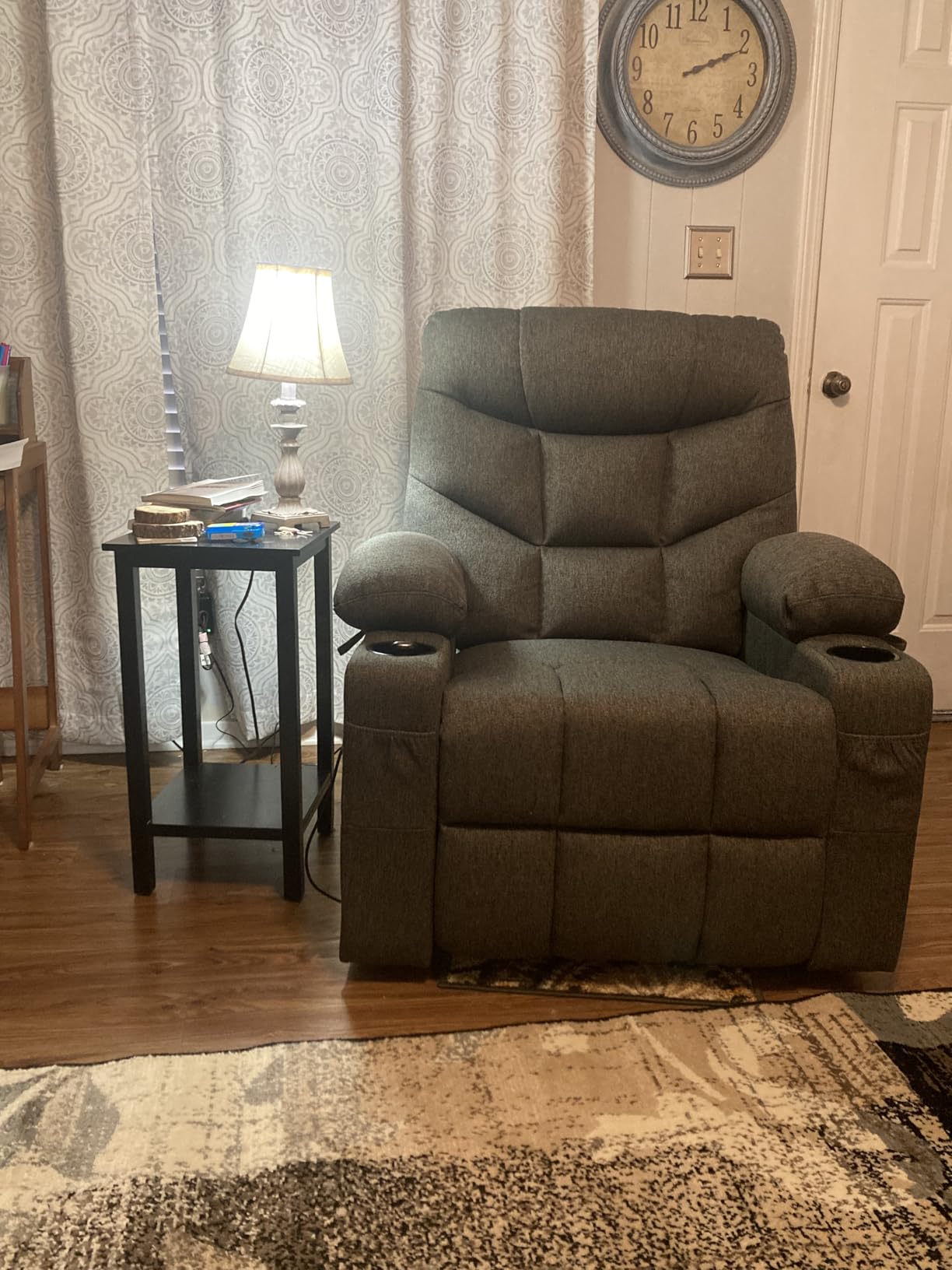 MCombo Power Lift Recliner Chair with Extended Footrest for Elderly People, Fabric 7287/7087 (Brown, Medium) customer photo 2
