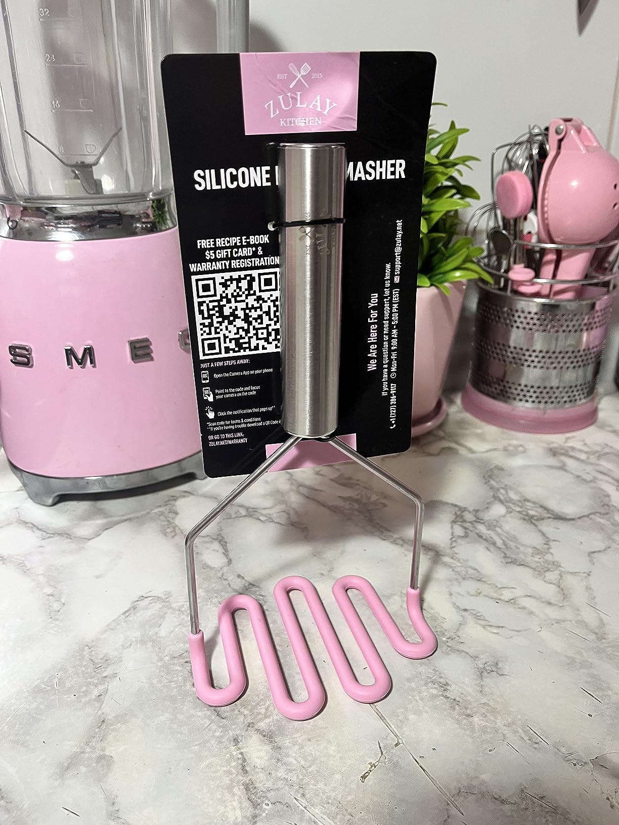 Zulay Kitchen Stainless Steel Potato Masher - Heavy-Duty with Food-Grade Silicone customer photo 2
