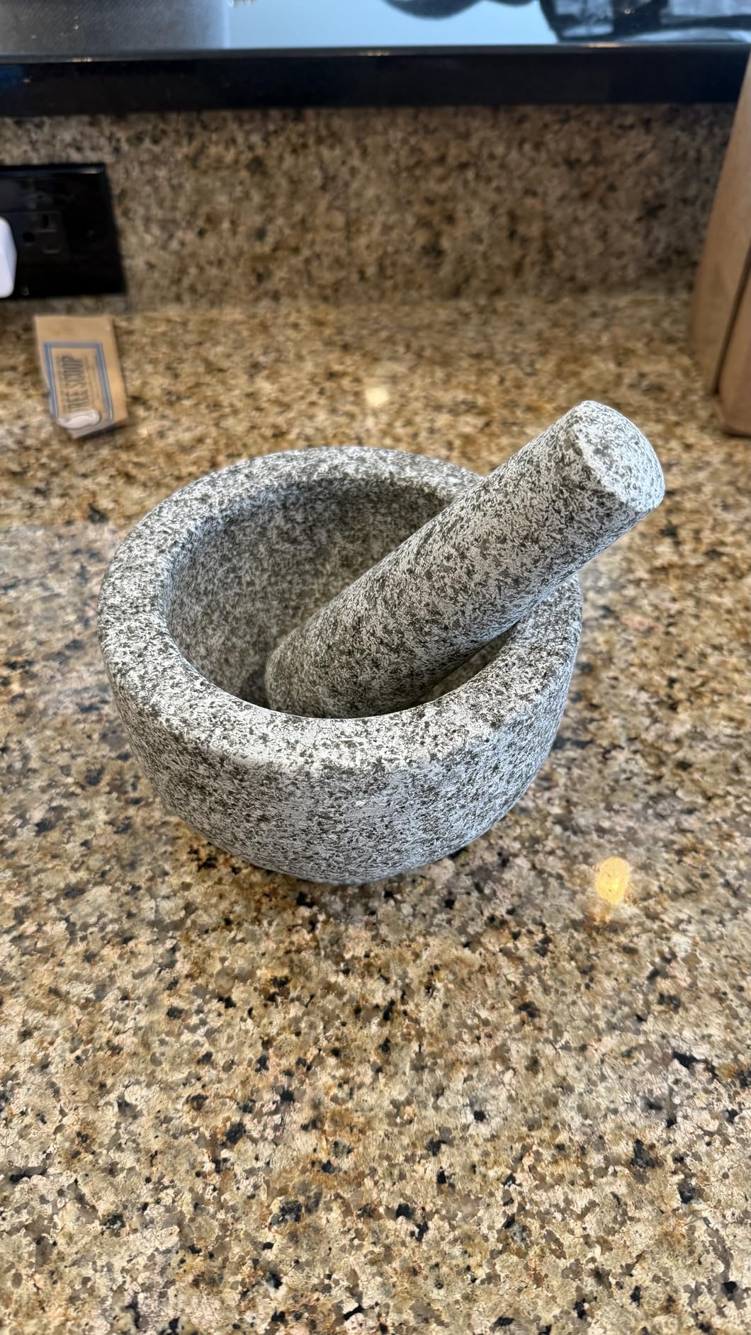 GORILLA GRIP Heavy Duty XL Mortar and Pestle Set with Slip Resistant Base, 4 Cup, 100% Granite Stone Molcajete Guacamole Bowl customer photo 1