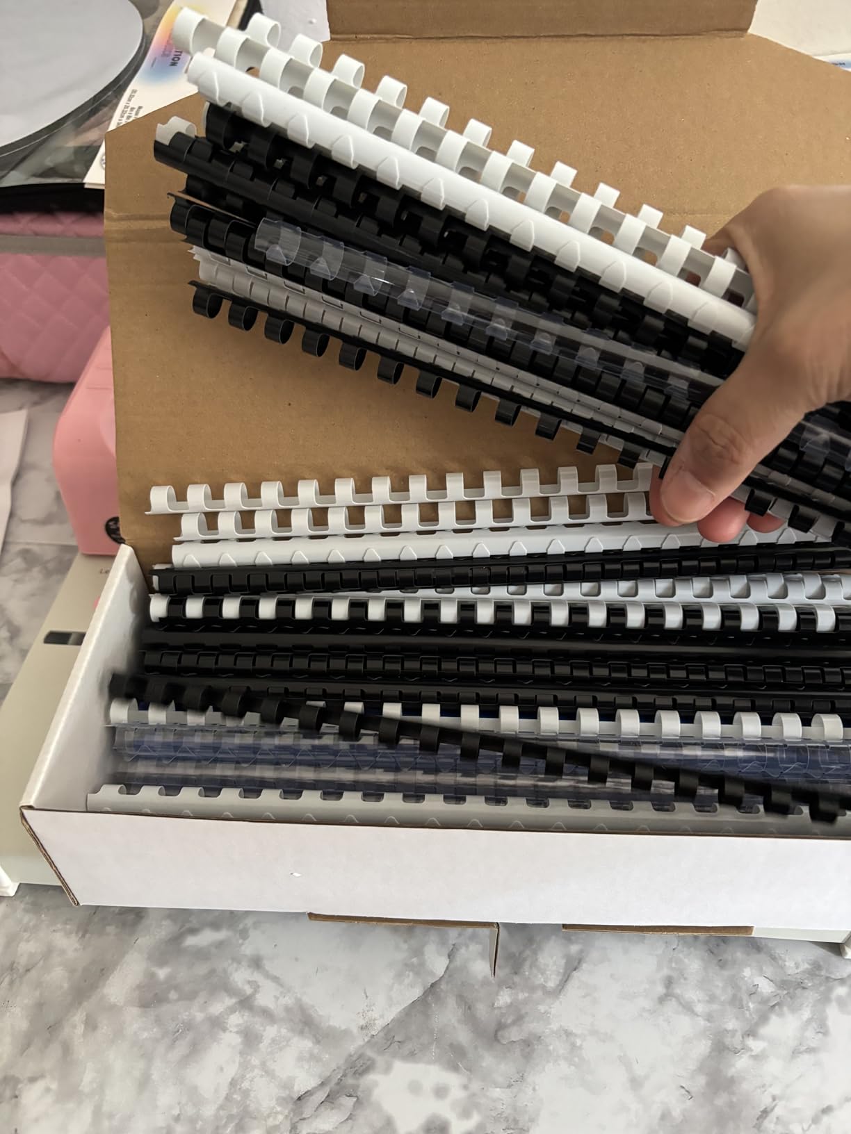 MAKEASY Comb Binding Machine - Punch 12 Sheet, Easy Punch No Jam, Heavy-Duty Metal Build, Book Binder for Office Reports & Home School Projects, Includes 100 Combs, Letter/A4/A5 Compatible customer photo 2
