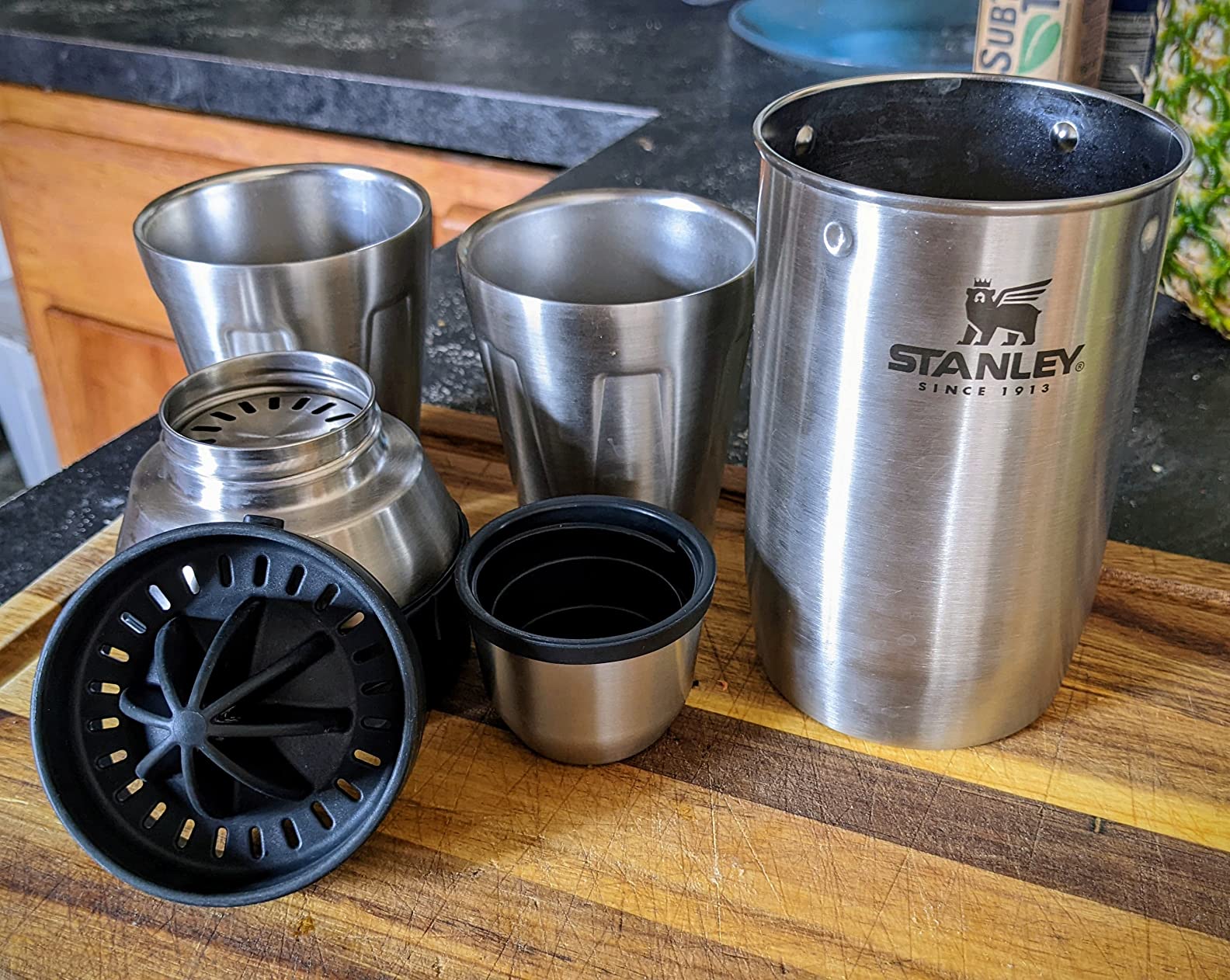 Stanley Happy Hour Cocktail Shaker Set 20 oz | Bartender Kit for Camping and Travel | Cocktail Drink Mixing Set with 2 Cups | Insulated Stainless Steel | BPA-Free | Stainless Steel customer photo 2