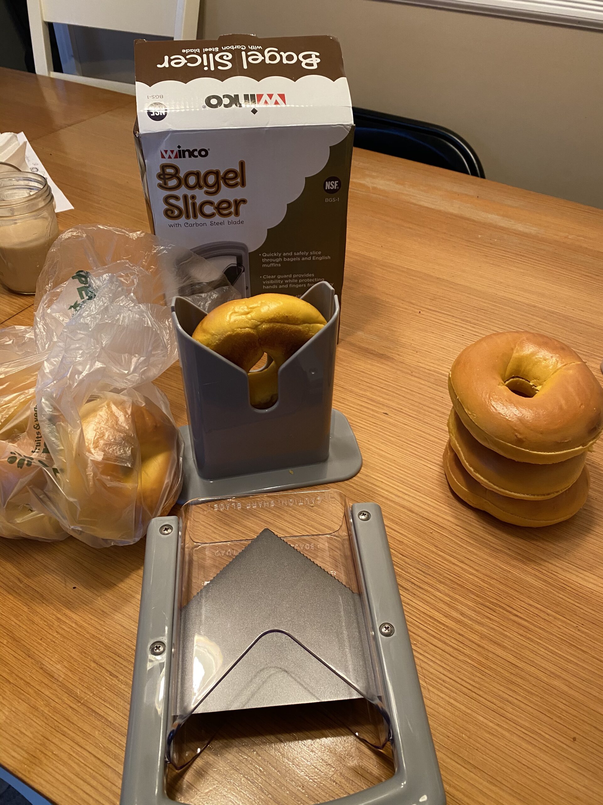 Winco BGS-1 Commercial Manual Bagel Slicer, Gray customer photo 2