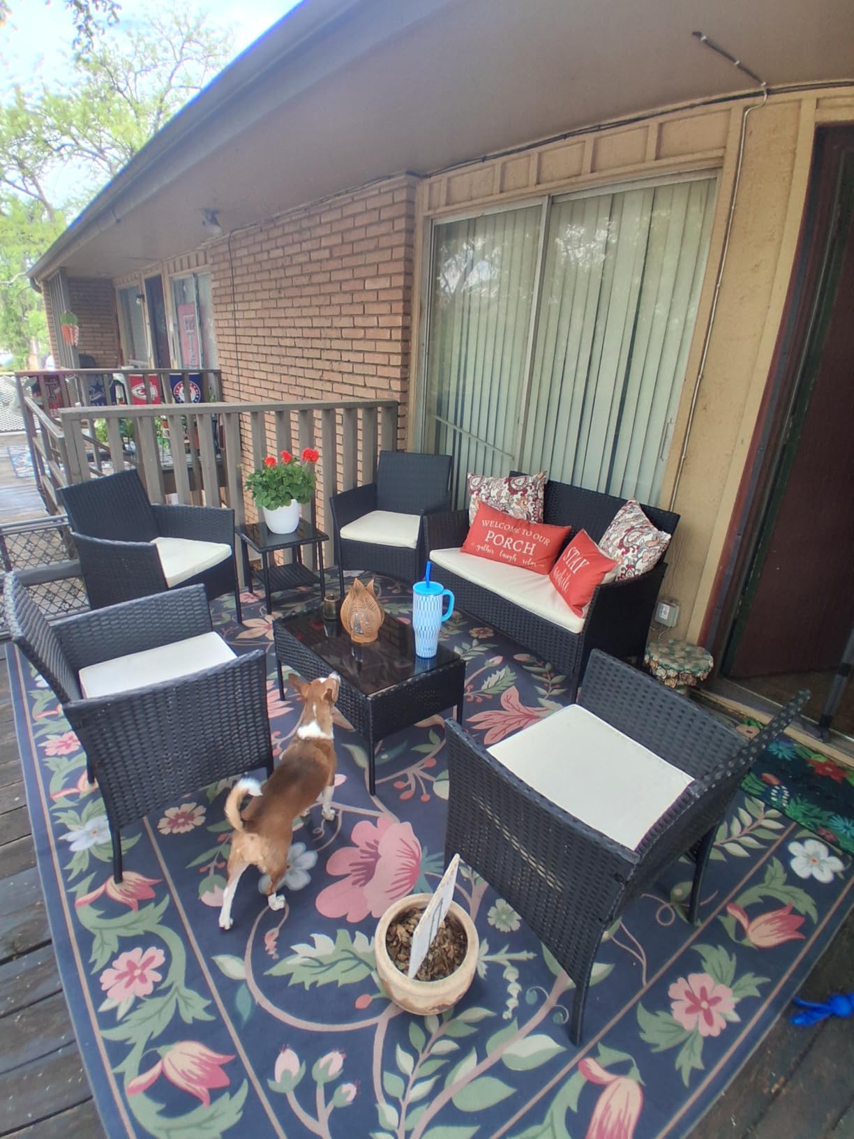 FDW | 4-Piece Patio Furniture Set | Black | Outdoor Wicker Furniture with Coffee Table | Modern Rattan Chairs Conversation Set | Outdoor Seating | Weather-Resistant | for Porch, Garden, Lawn customer photo 1