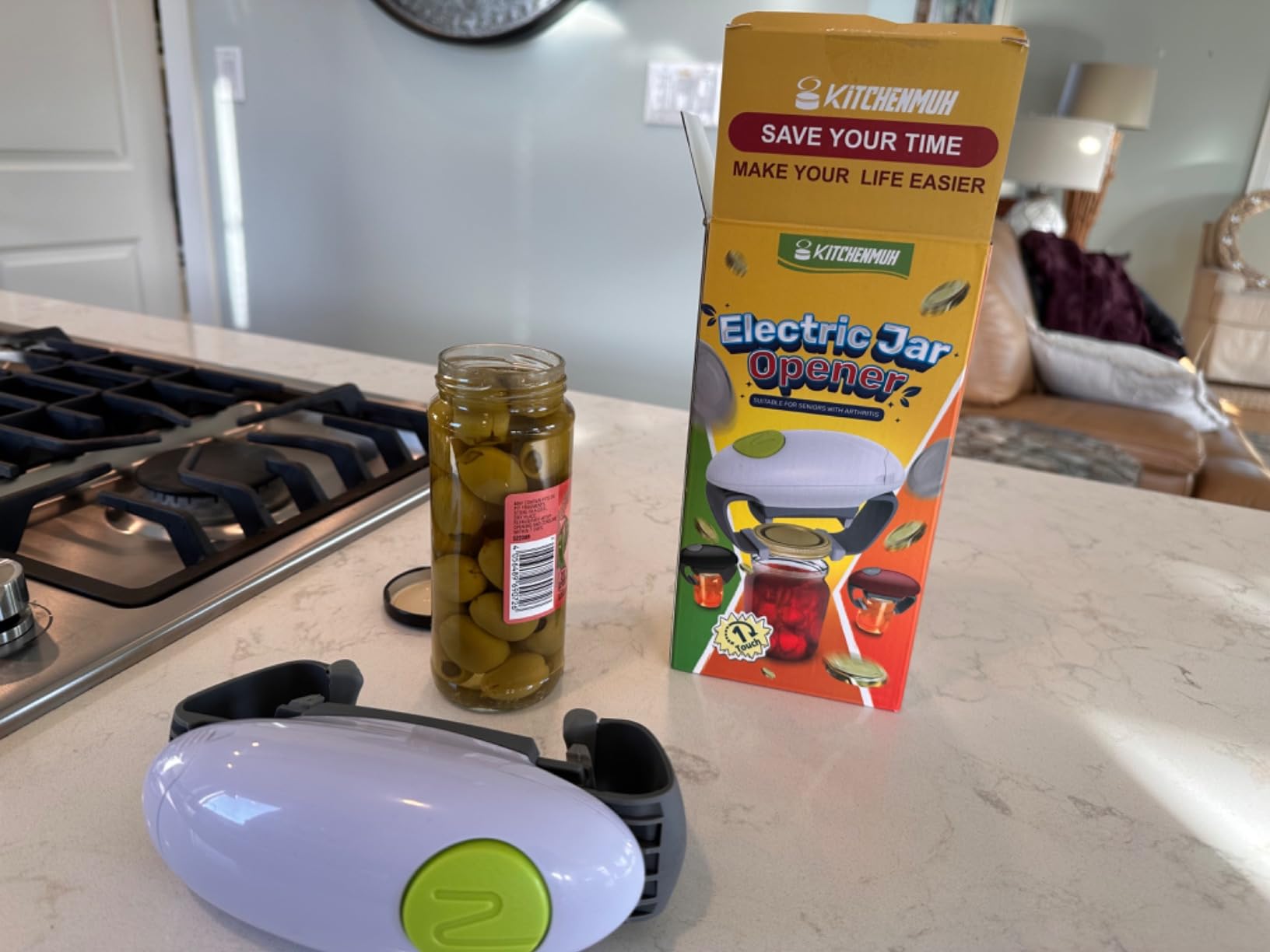 Higher Torque Electric Jar Opener for Seniors with Arthritis - Hands Free Battery Operated Bottle Opener (White) customer photo 1