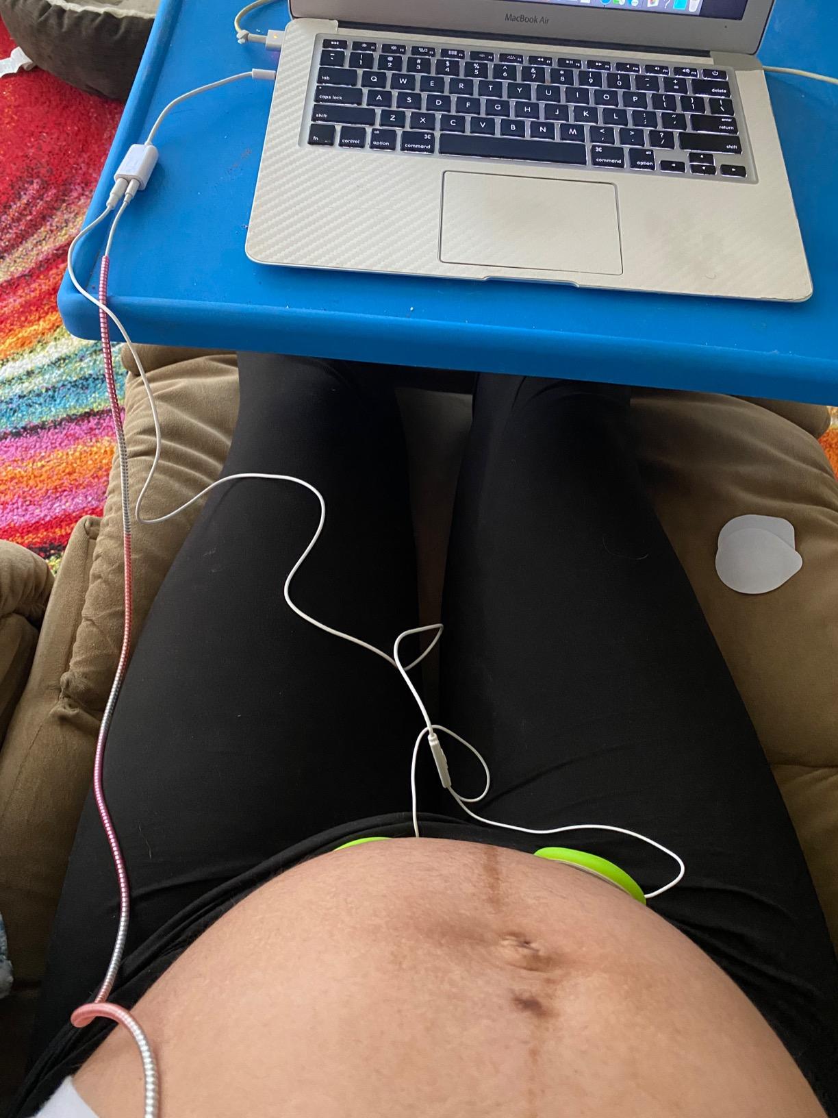 Pixie Tunes Premium Award-Winning Baby Bump Headphones; #1 Pregnancy Speakers to Play Music, Sound and Talk to Your Baby, White customer photo 1