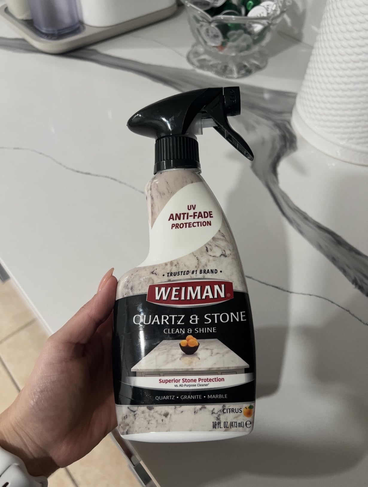 Weiman Quartz Countertop Cleaner and Polish (2 Pack w/Micro Towel) Clean and Shine Your Quartz Countertops Islands and Stone Surfaces with Ultra Violet Protection customer photo 2