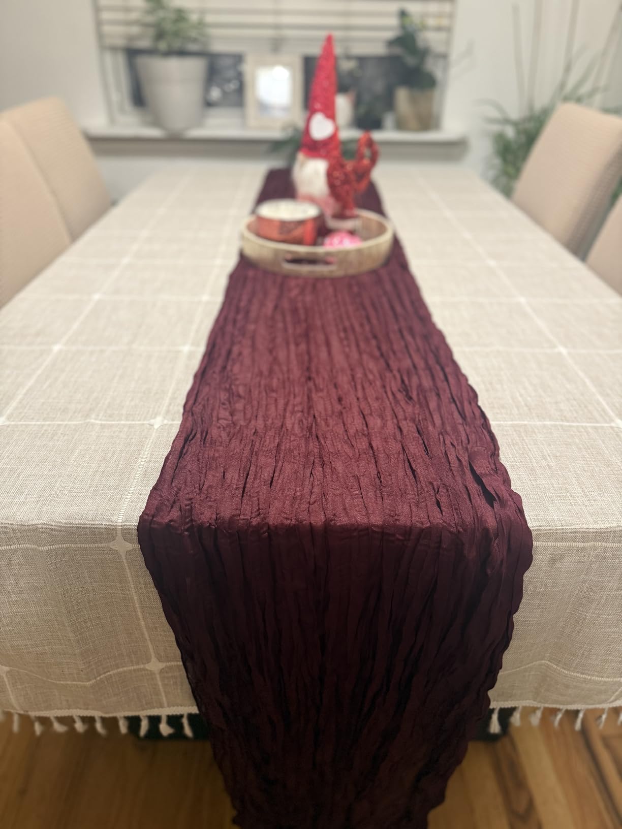 Deep Dream Tablecloths, 55 x 86 Inch Waterproof Table Cloth, Linens Wrinkle Free Anti-Fading, Rustic Table Cover Decoration for Kitchen Dinning Christmas (Rectangle/Oblong,6-8 Seats, Light Coffee) customer photo 2