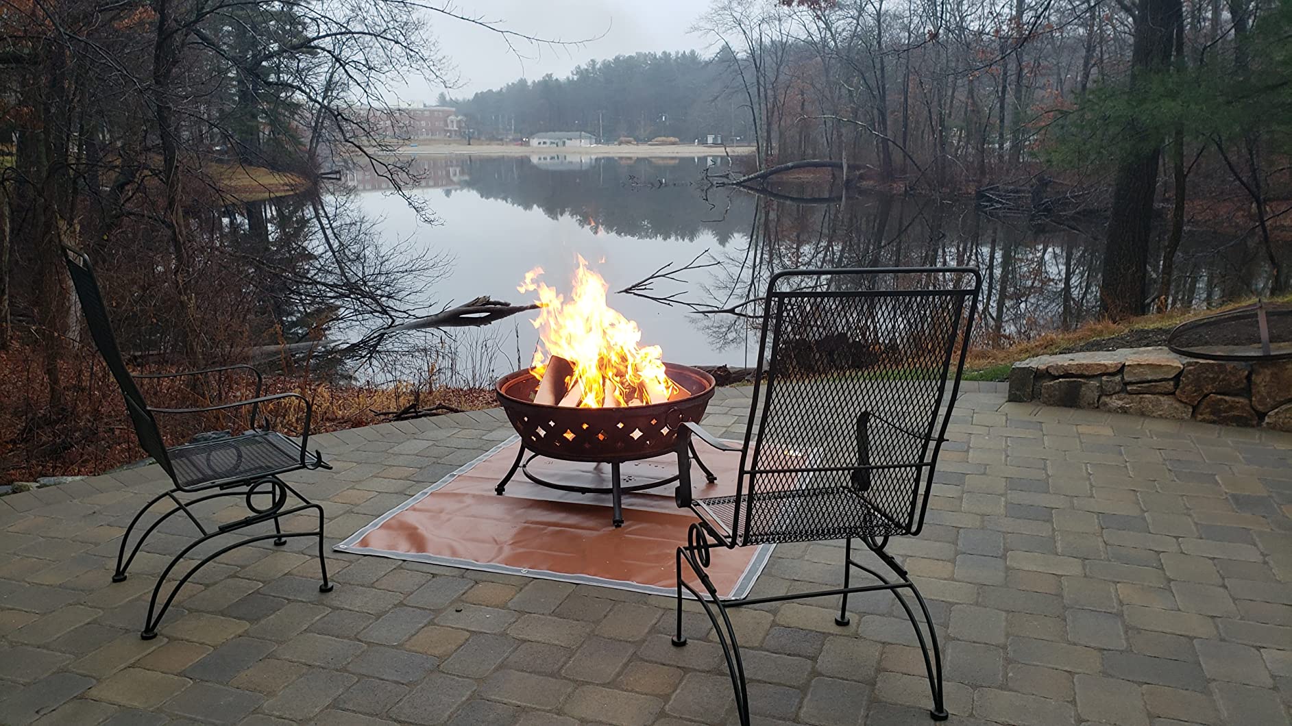 Fireside Outdoor Portable Fire Pit Mat for Under Grills - Under Grill Mats for Outdoor Grill Deck Protector, Solo Fire Pit Accessories, Fireproof Mats, BBQ Pits, Firepit - Ember Mat, 67