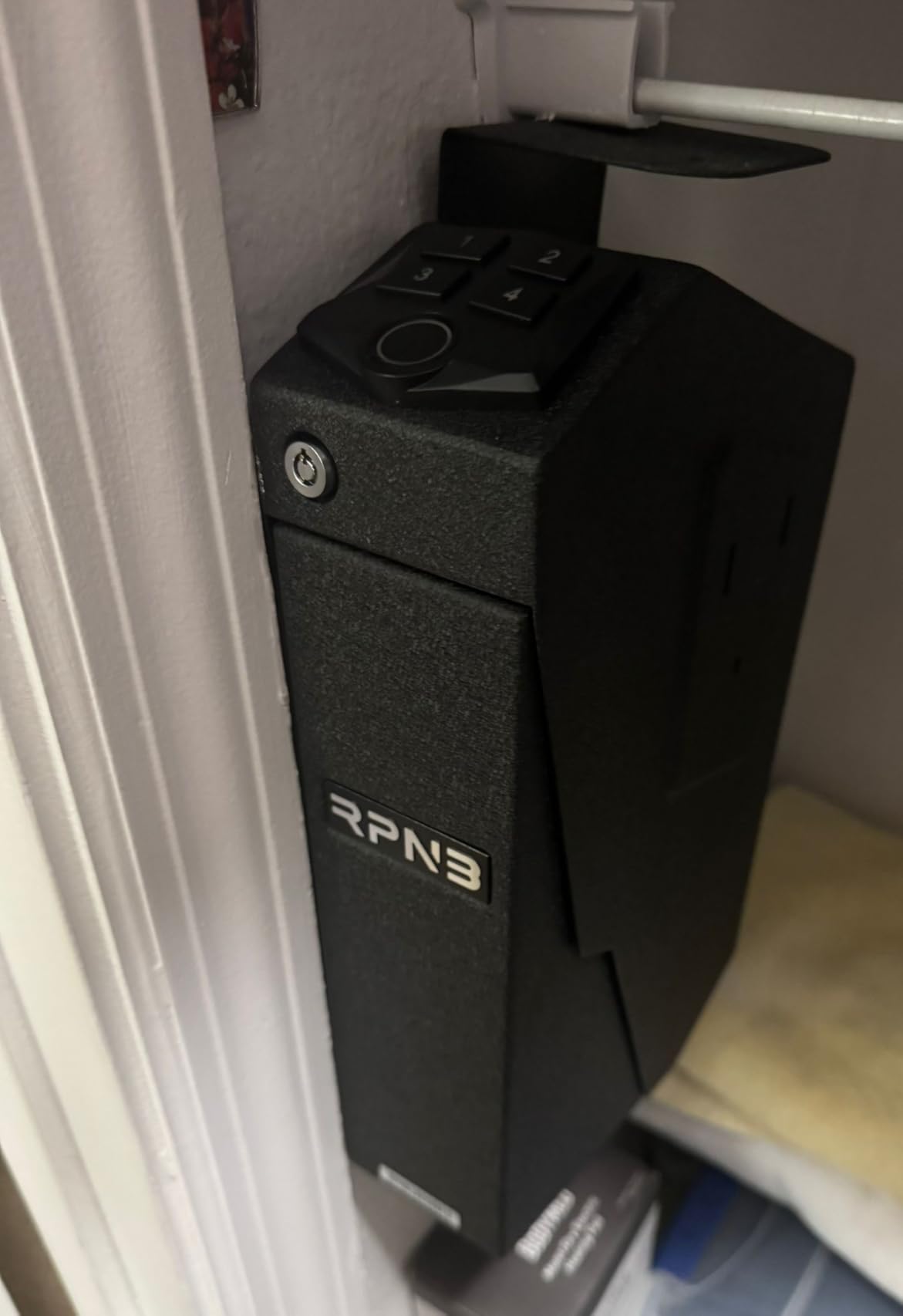 RPNB Mounted Gun Safe, California DOJ Certified Handgun Safe, Auto Open Lid Smart Pistol Safe with Biometric Fingerprint or Keypad Lock customer photo 2