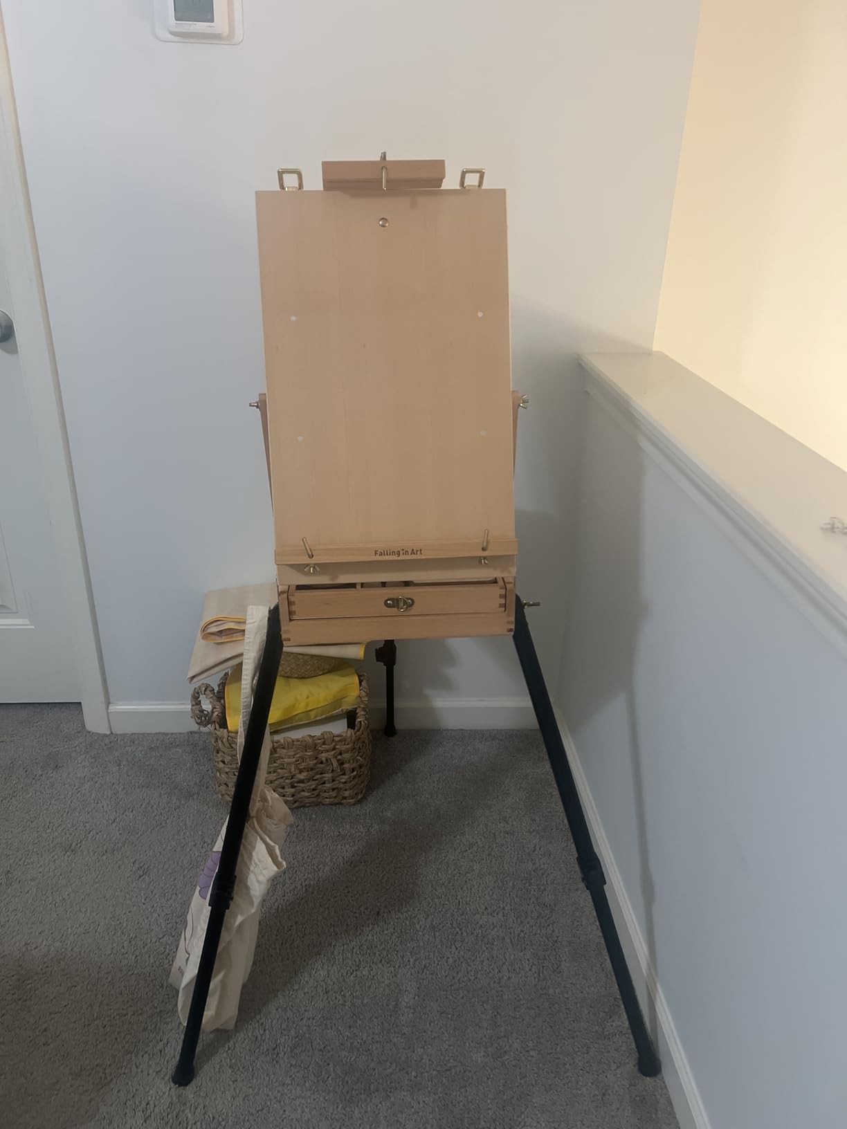 Falling in Art Light Weight French Style Field and Sketchebox Easel with Aluminum Tripod, Adjustable Beechwood Tripod Standing Easel with Drawer, Palette customer photo 2