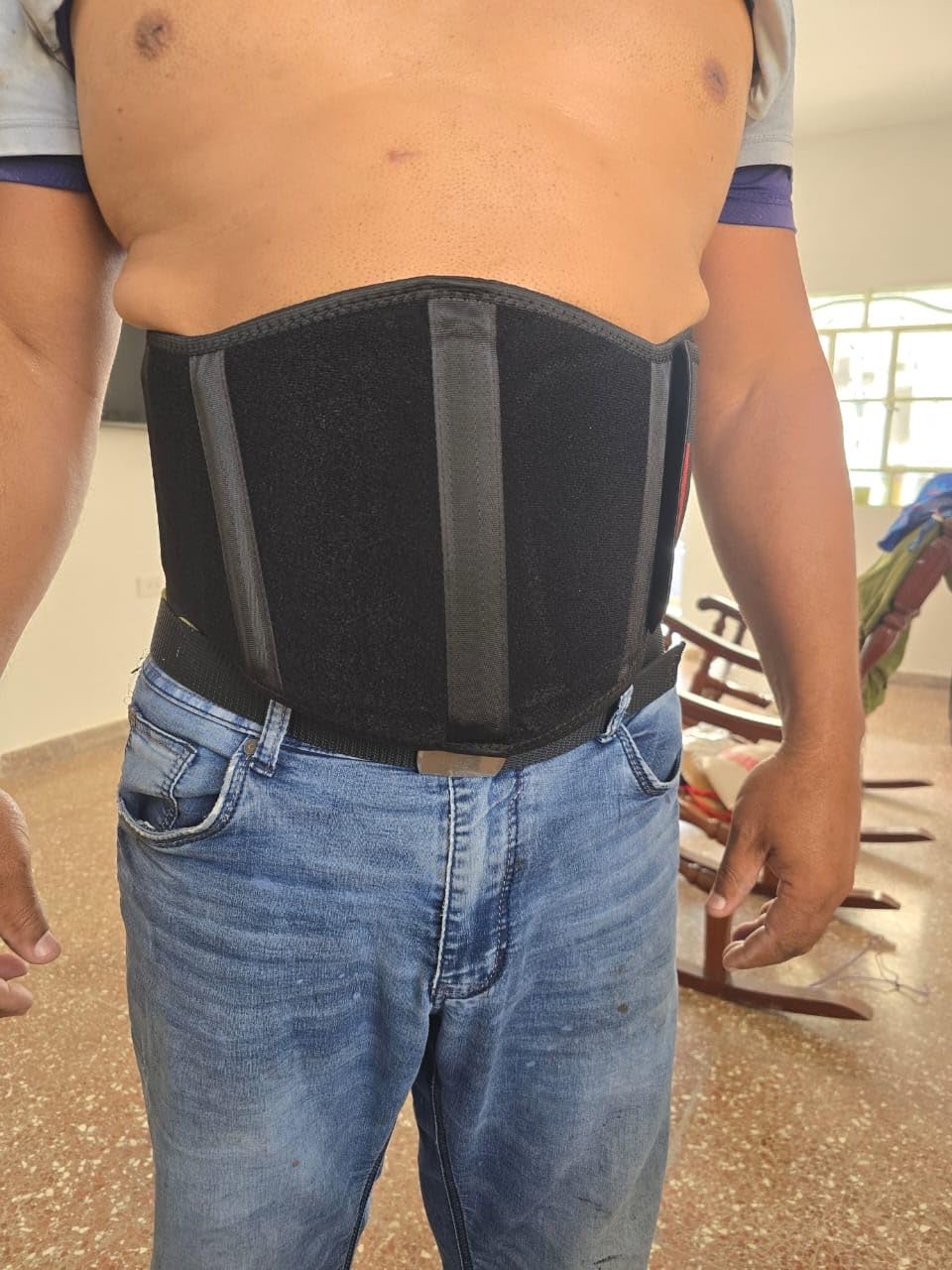 ORTONYX Ergonomic Umbilical Hernia Belt for Men and Women - Abdominal Support Binder with Compression Pad - Navel Ventral Epigastric Incisional and Belly Button Hernias Surgery Brace - OX353-L/XXL customer photo 1
