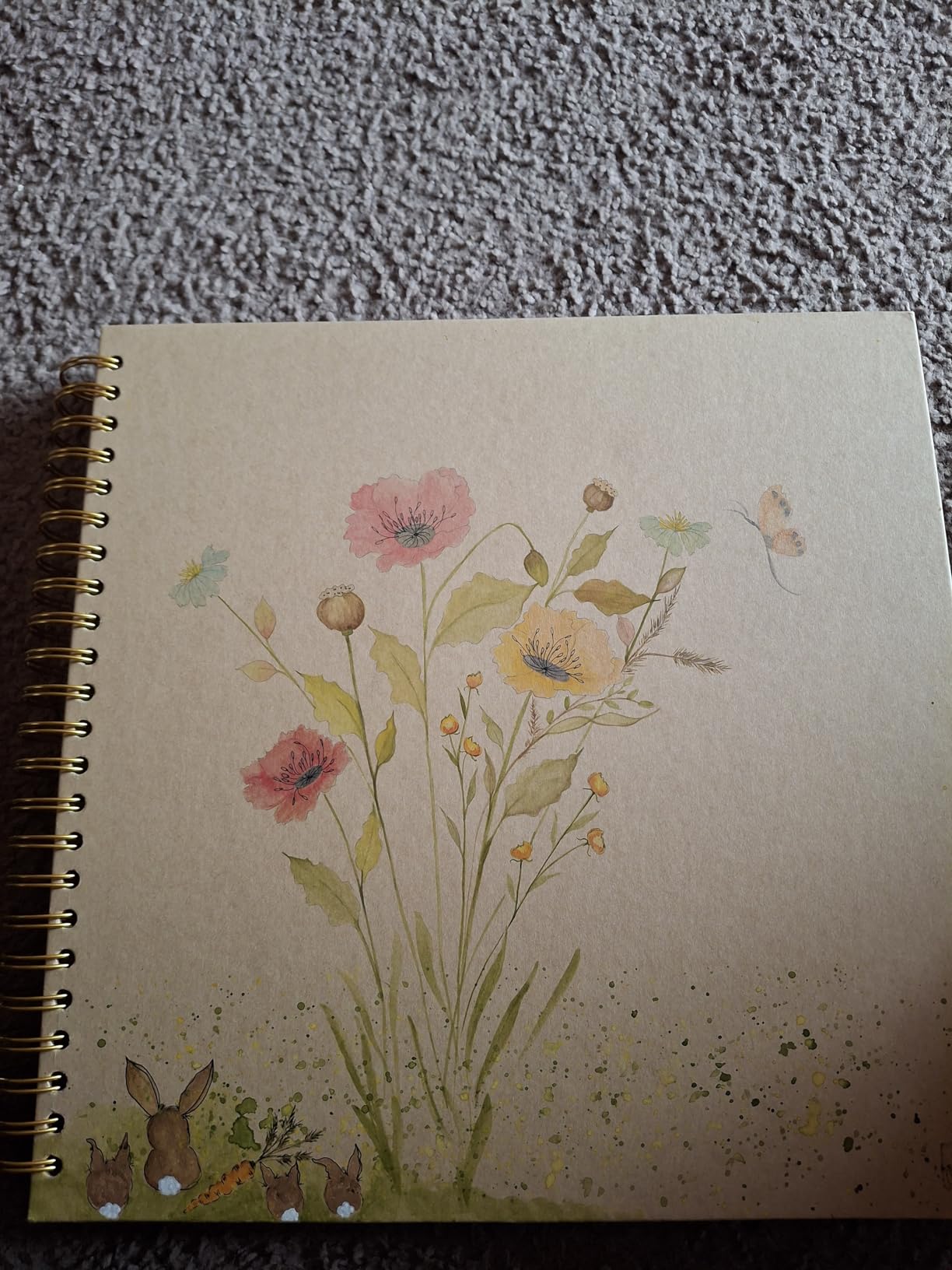 potricher 12 x 12 Inch Large DIY Scrapbook Photo Album 80 Pages Thick Kraft Blank Yellow Paper Memory Book customer photo 1