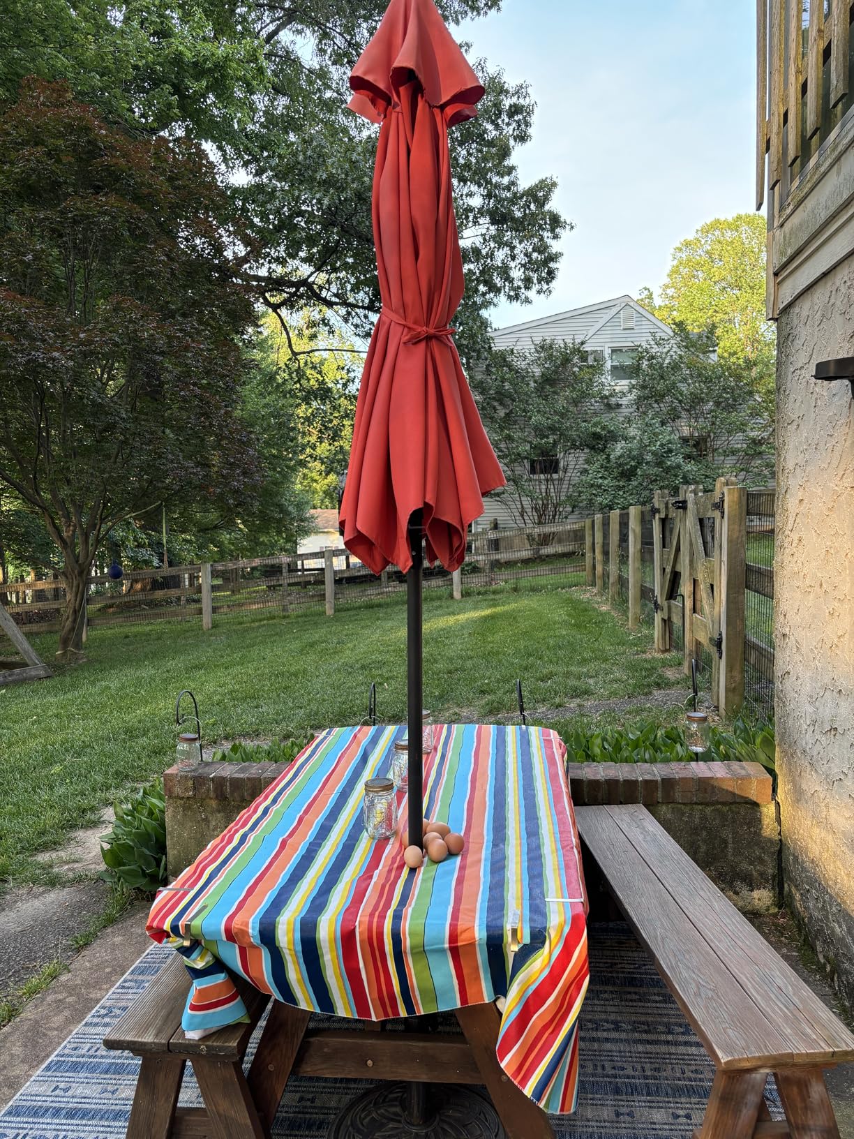 DII Vinyl Tabletop Collection Indoor/Outdoor Spill-Proof Flannel Backed Tablecloth, Rectangle, 60x84, Summer Stripe customer photo 1