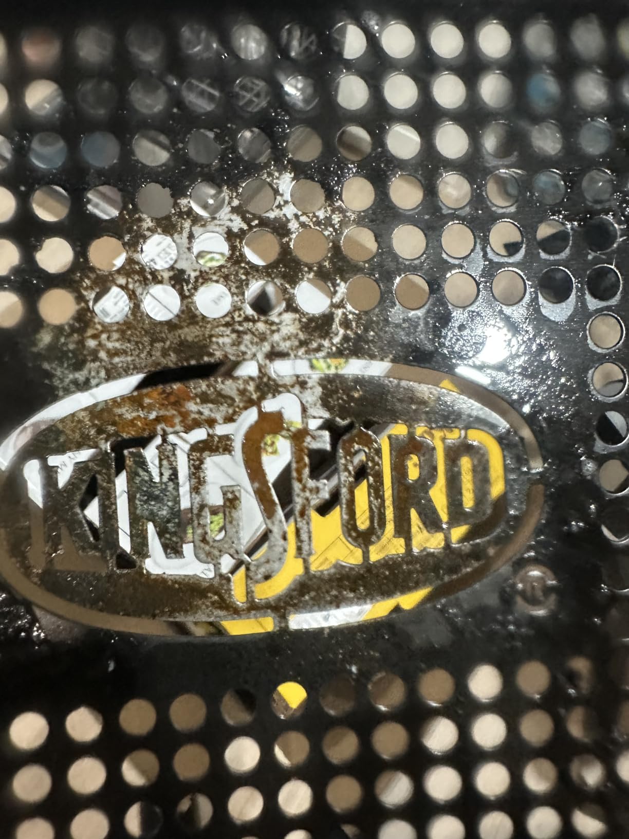 Kingsford Non-Stick Grill Topper Pan, Heavy Duty Carbon Steel BBQ Grilling Tray with Handles, Perforated Surface Helps Keep Small Foods from Falling Through Grates, 15.55 x 11.05 Inch customer photo 1