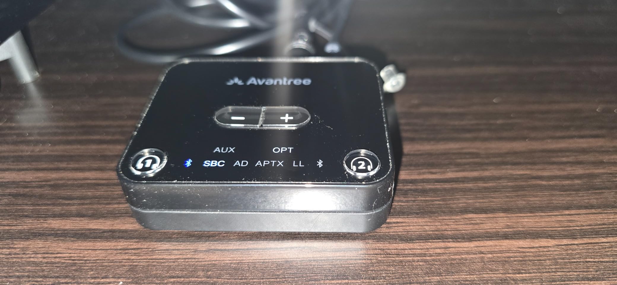 Avantree Audikast Plus - Bluetooth Audio Transmitter for TVs with Optical & AUX, Supports 2 Headphones, aptX-Adaptive Low Latency, Built-in Volume Control, 100ft Range customer photo 2