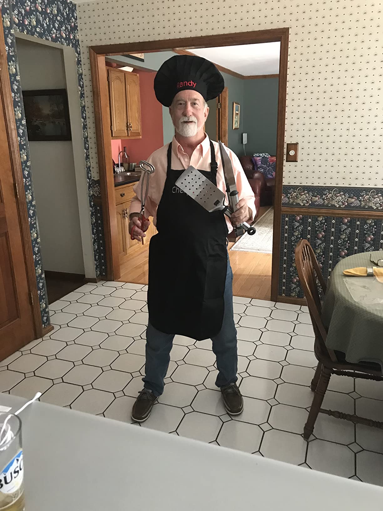 Custom Embroidered Chef Knife Apron - Personalized Apron for Men - Premium Cooking, Grilling & BBQ Gift customer photo 1
