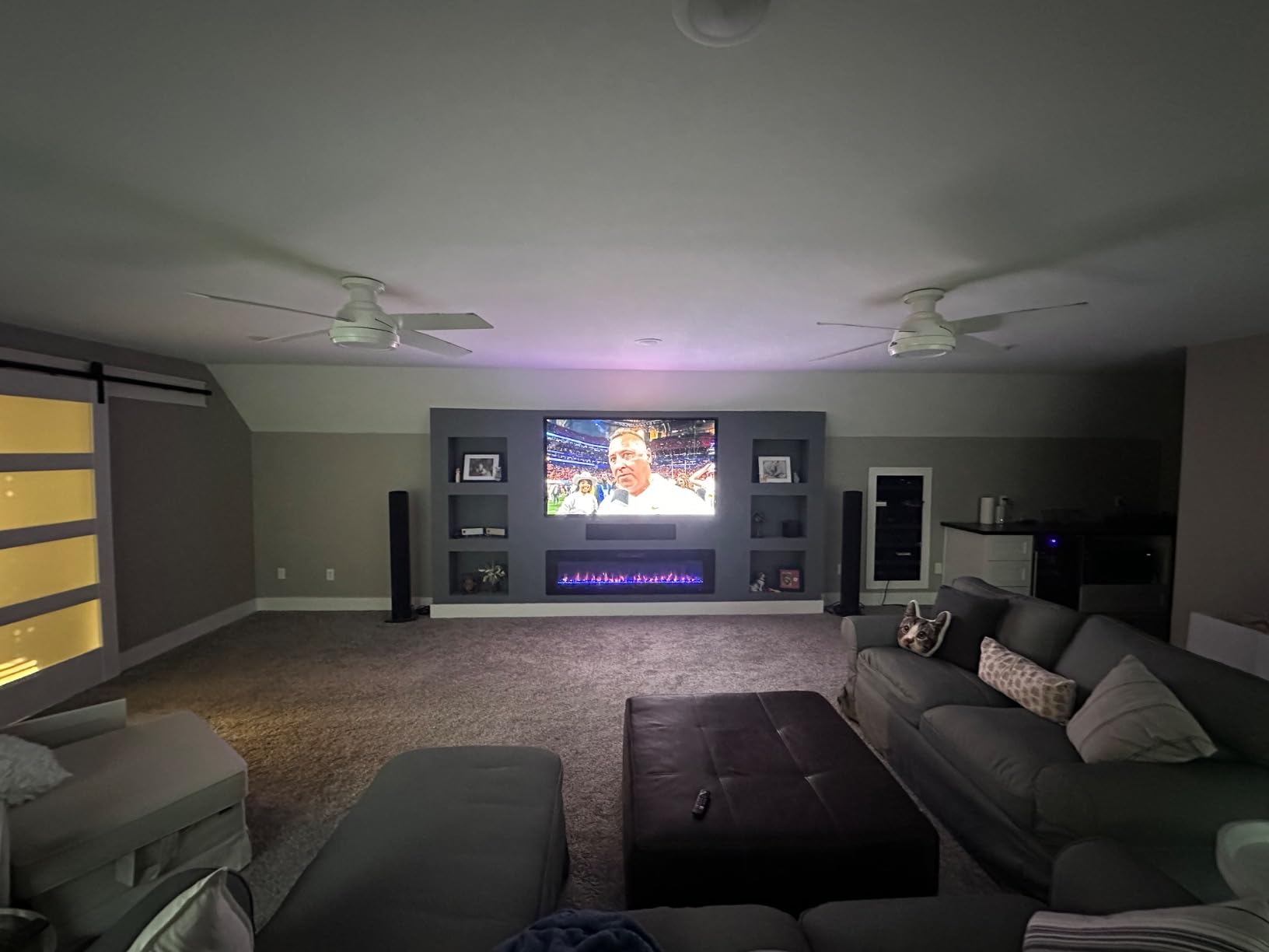 R.W.FLAME 36 inch Recessed and Wall Mounted Electric Fireplace, Ultra Thin ad Low Noise, Fit for 2 x 4 and 2 x 6 Stud, Remote Control with Timer,Touch Screen,Adjustable Flame Color and Speed customer photo 2