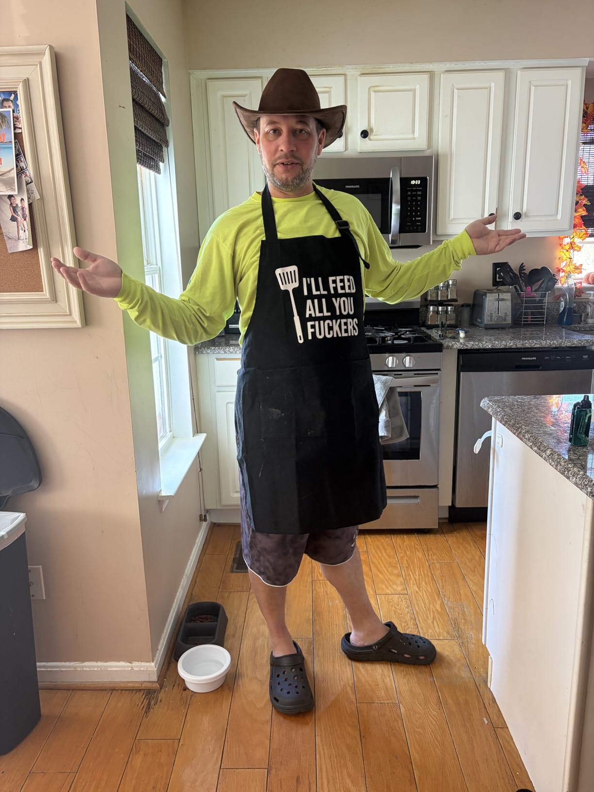 Miracu Funny Cooking Aprons for Men Women, Funny Dad Gifts for Mens Father, Mom - Mothers, Fathers Day, Birthday Gifts for Daddy Step Brother Boyfriend Husband, Cool BBQ Grilling Kitchen Chef Apron customer photo 1