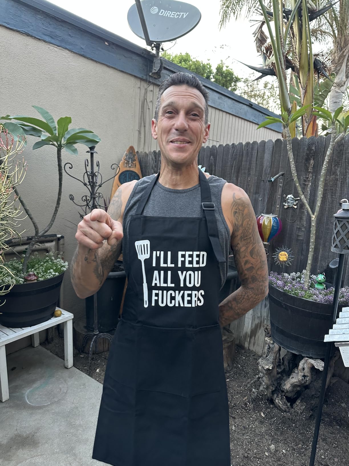Miracu Funny Cooking Aprons for Men Women, Funny Dad Gifts for Mens Father, Mom - Mothers, Fathers Day, Birthday Gifts for Daddy Step Brother Boyfriend Husband, Cool BBQ Grilling Kitchen Chef Apron customer photo 2