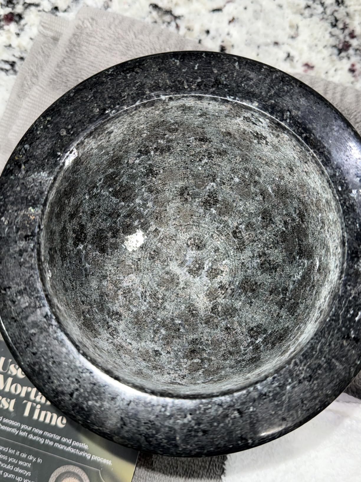ChefSofi Extra Large 8 Inch 5 Cup-Capacity Mortar and Pestle Set - One Huge Mortar and Two Pestels: 8.5 inch and 6.5 inch - Unpolished Heavy Granite for Enhanced Performance and Organic Appearance customer photo 1