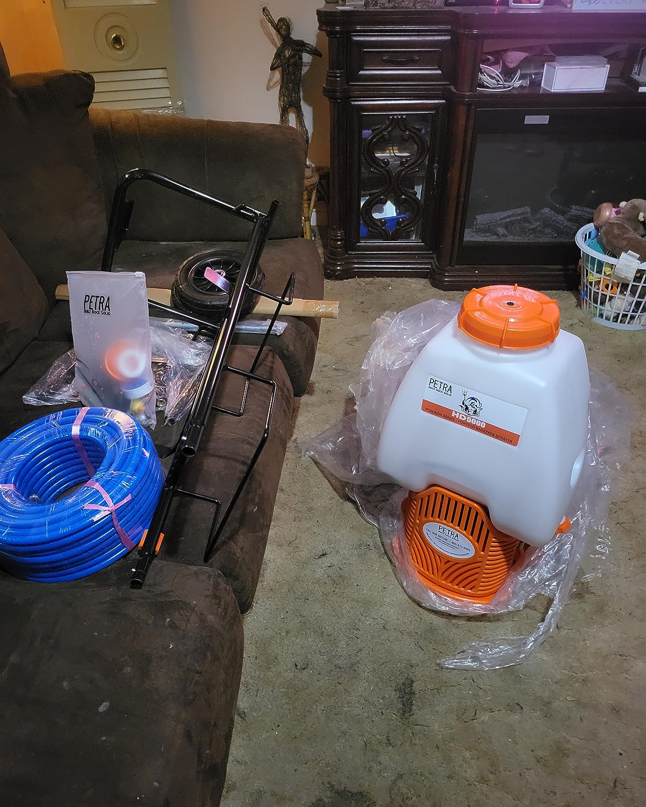 PetraTools Powered Backpack Sprayer with Custom Fitted Cart and 100 Foot Commercial Hose, 2 Hoses Included, Commercial Quality Heavy Duty Sprayer (6.5 Gallon Cart) customer photo 1