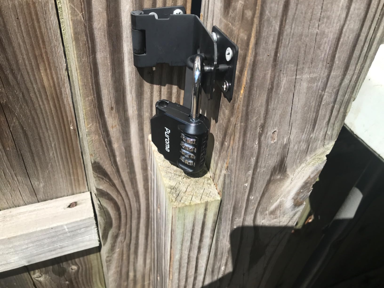 JQK Door Hasp Latch Lock, 5 Inch 304 Stainless Steel Safety Padlock Clasp customer photo 2