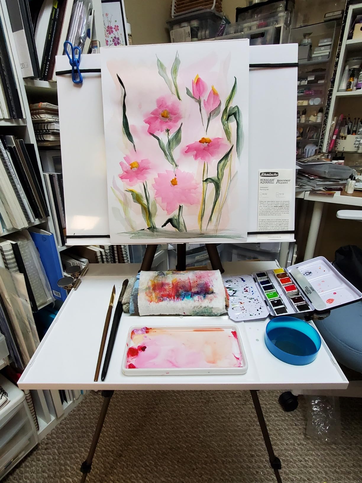 MEEDEN Plein Air Easel for Painting: Adjustable Travel Watercolor Easel Stand for Adults - Collapsible Portable Tripod customer photo 2