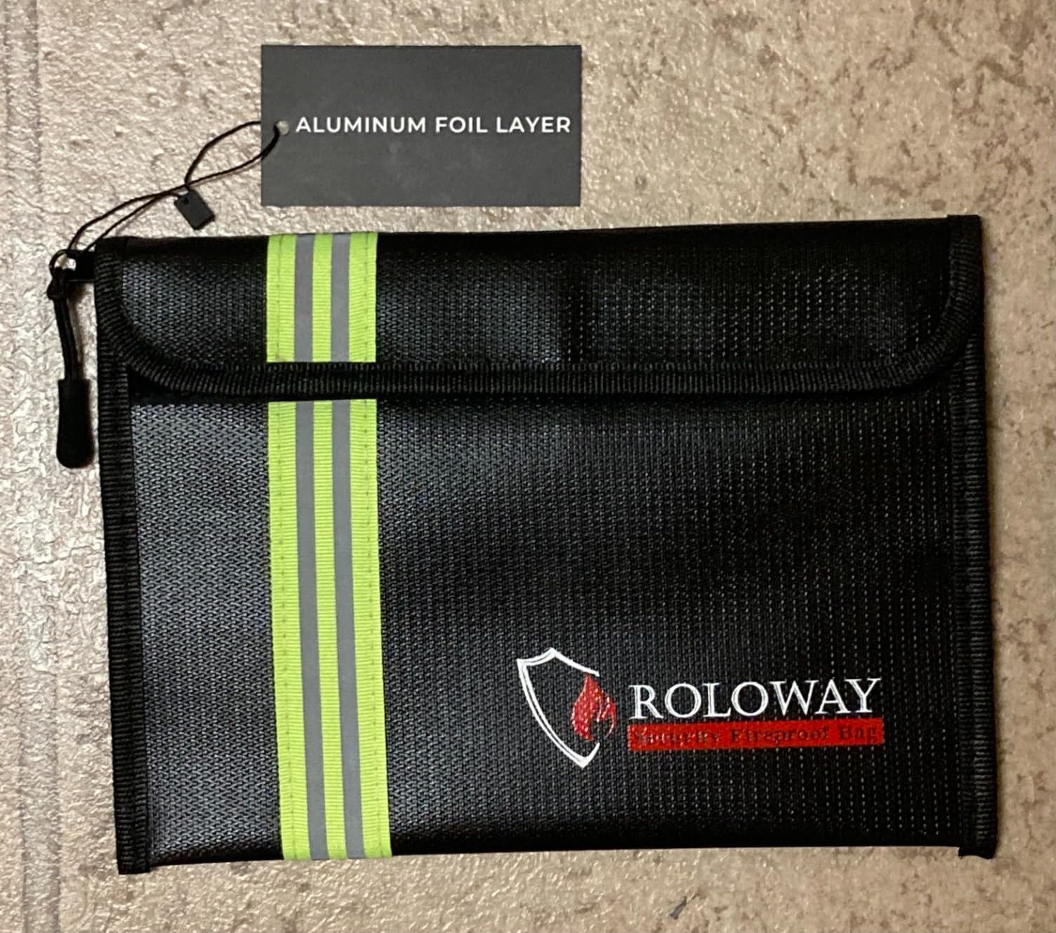 ROLOWAY Small Fireproof Bag (5 x 8 inches), Non-itchy Fireproof Money Bag for Cash, Valuables, Passport, Currency & Keys (2-Pack) customer photo 1