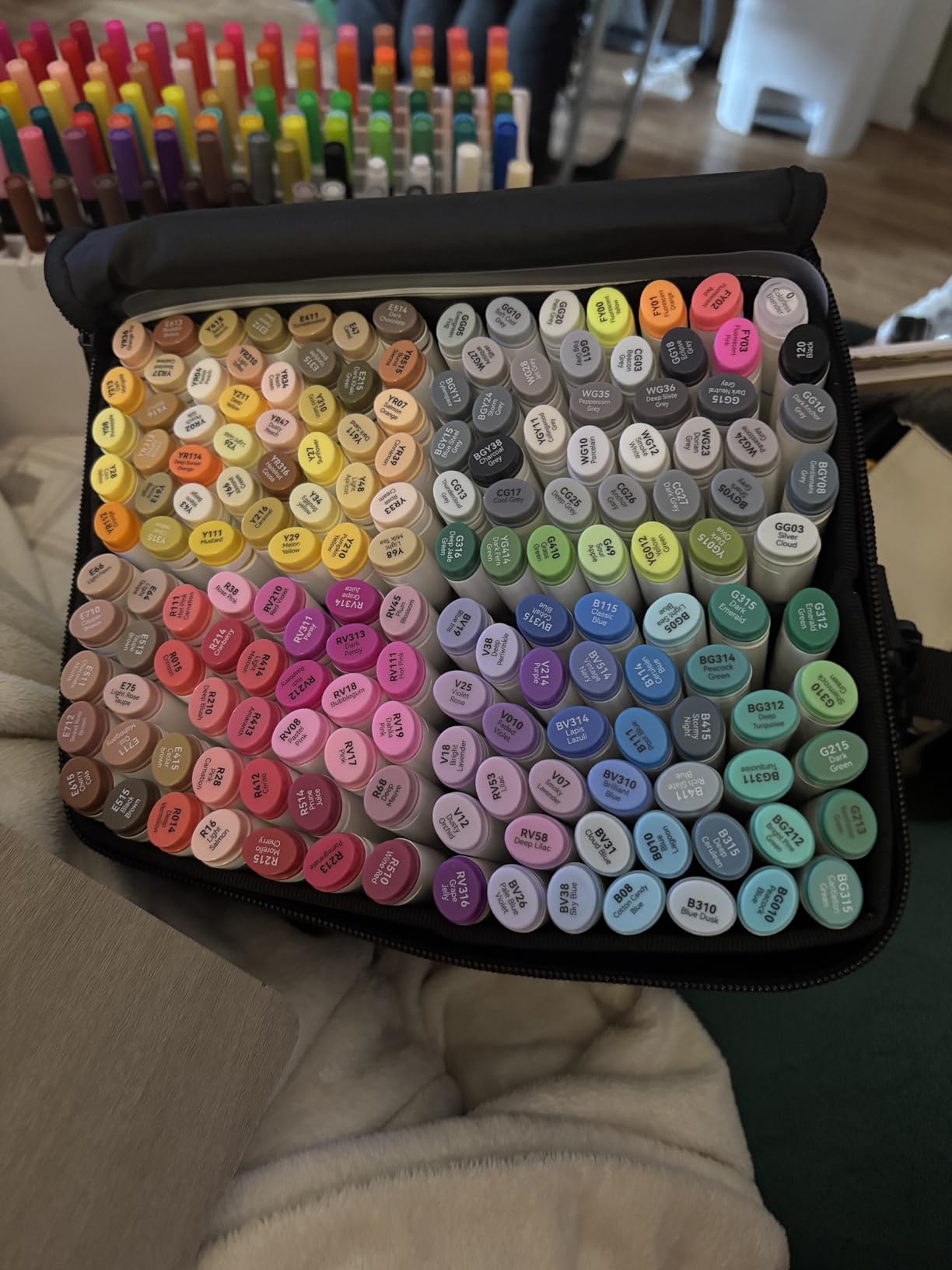 Ohuhu Alcohol Markers - 160-color AP Certificated Double Tipped Art Marker Set for Artist Adults Cozy Coloring Sketch Illustration - Chisel and Fine Dual Tips - Oahu - Refillable customer photo 2