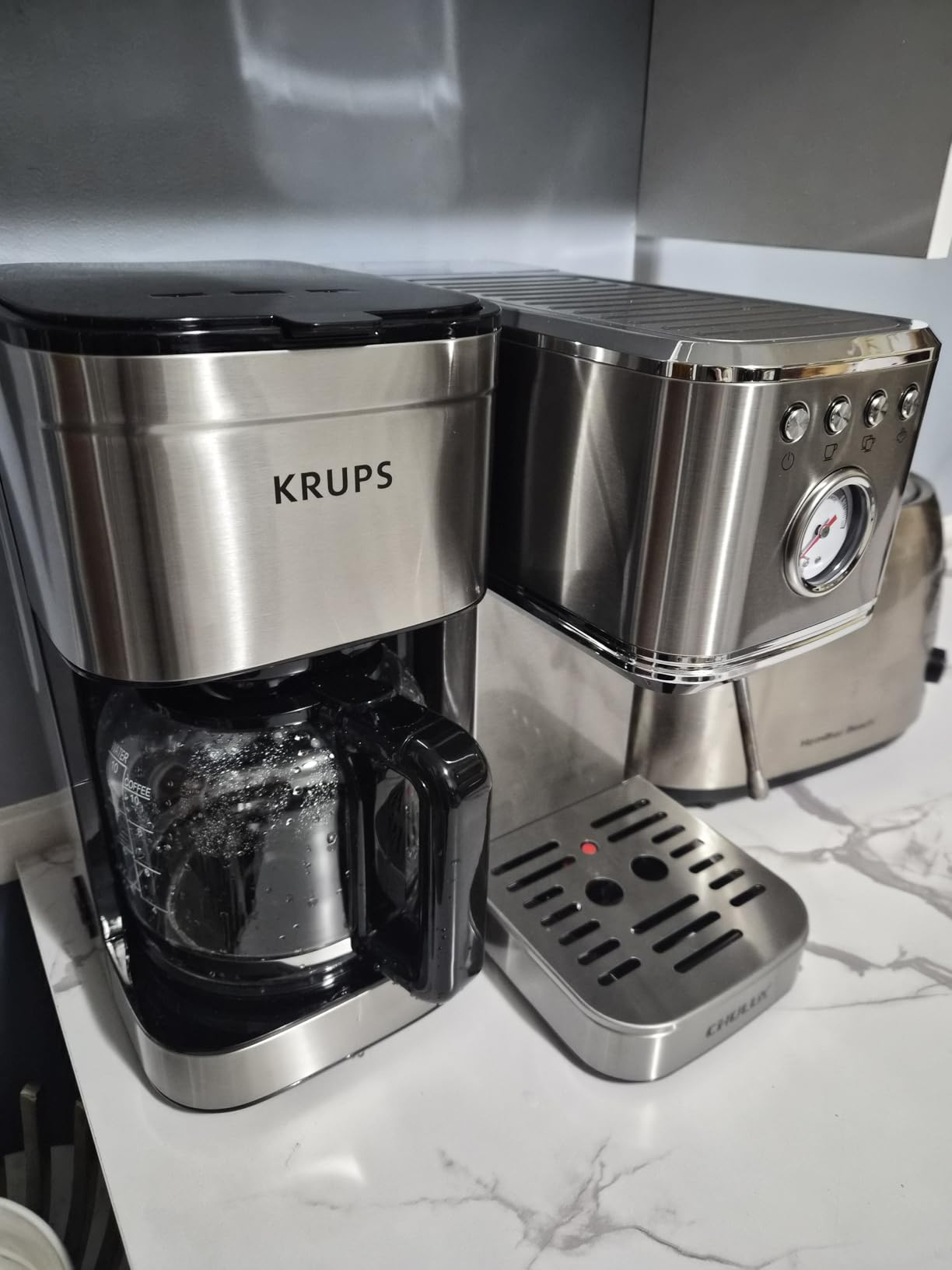 KRUPS Simply Brew Compact 5 Cup Coffee Maker: Stainless Steel Design, Pause & Brew, Keep Warm, Reusable Filter, Drip-Free Carafe customer photo 2