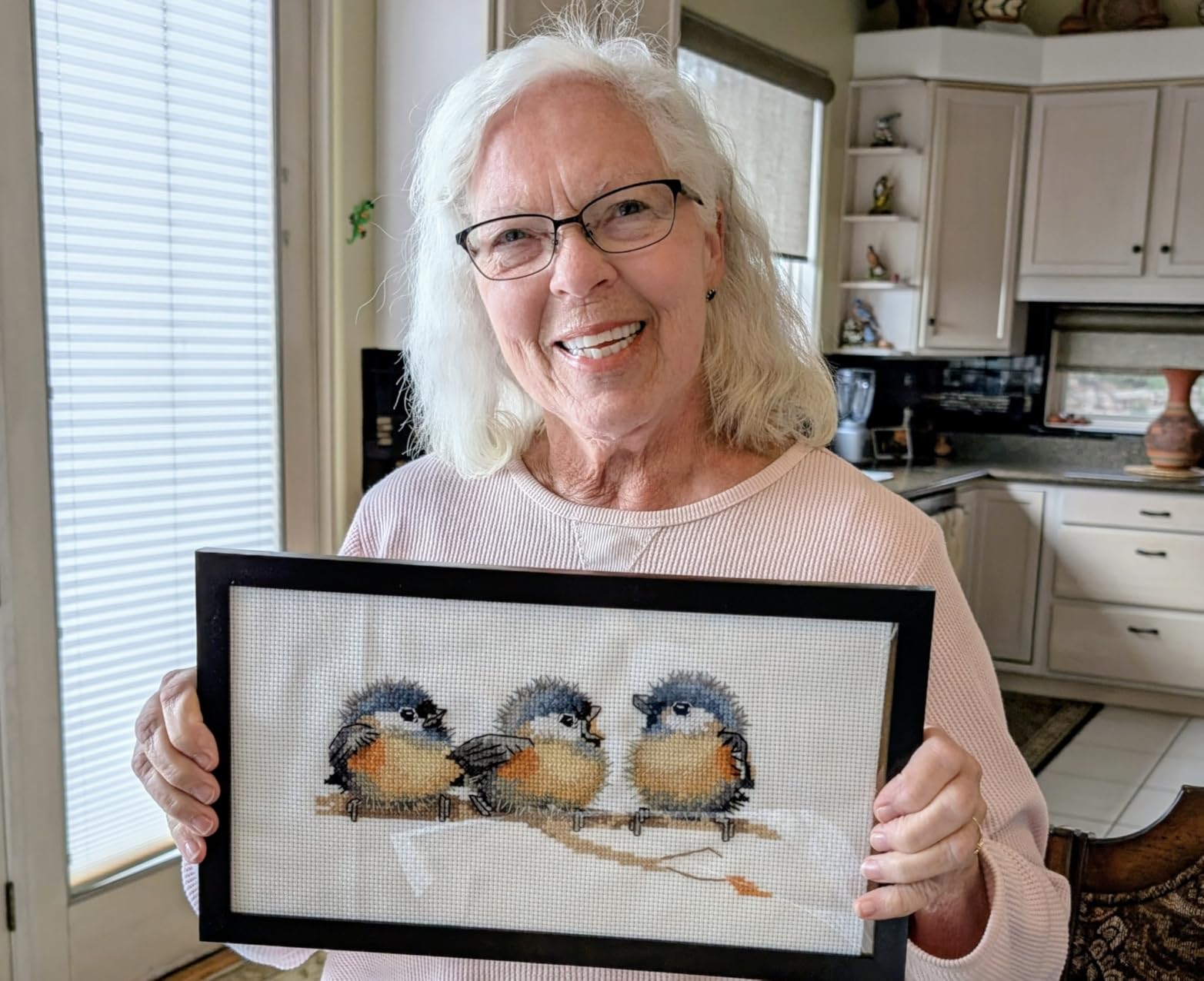 Cross Stitch Kits, Three Birds Awesocrafts Easy Patterns Cross Stitching Embroidery Kit Supplies, Stamped or Counted (Birds, Stamped) customer photo 2